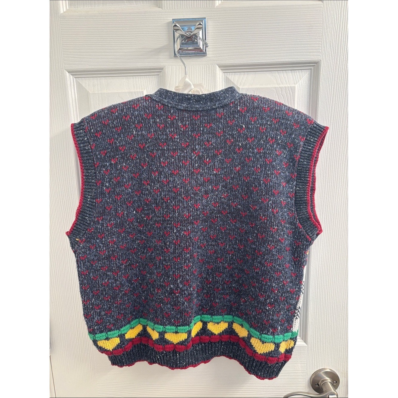 Vintage Sweater Loft Scottie Dog & Cat Knit Vest in Red, Green, Navy- Size L