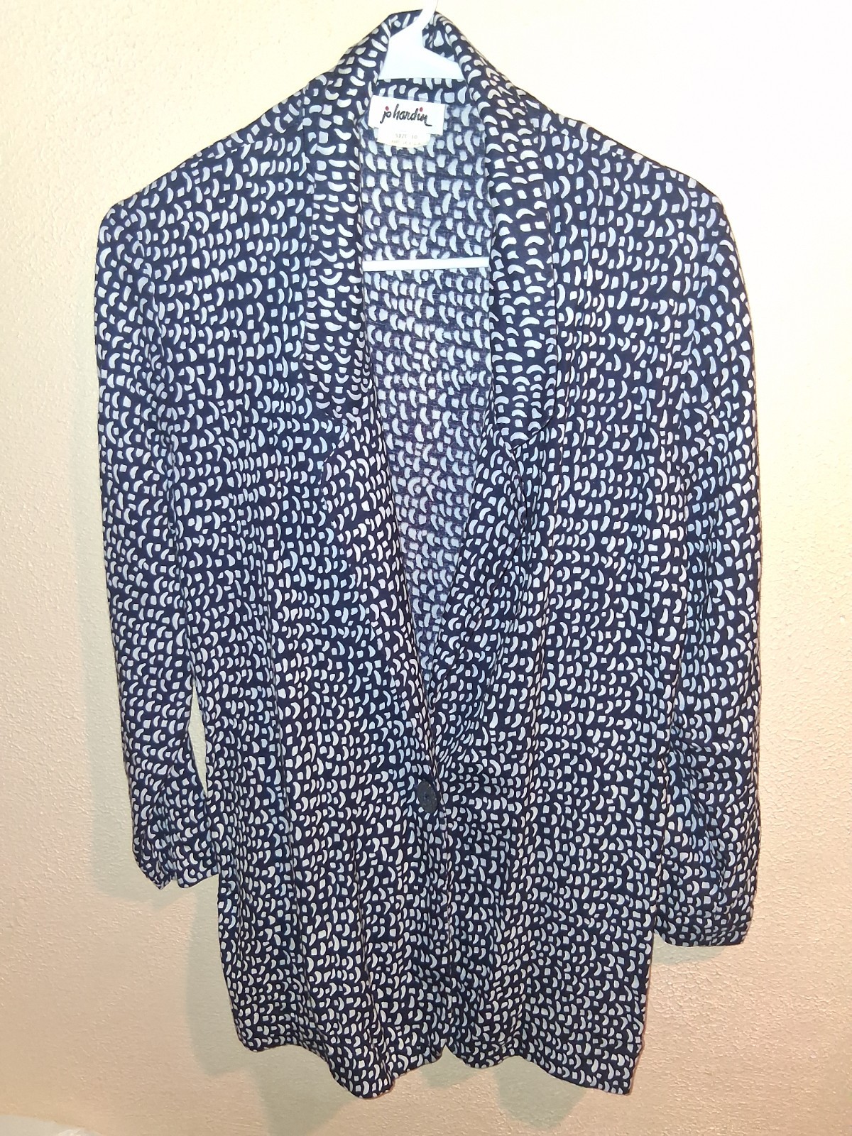 Vintage 90’s Jo Hardin Abstract Patterned Lightweight Blazer 10.