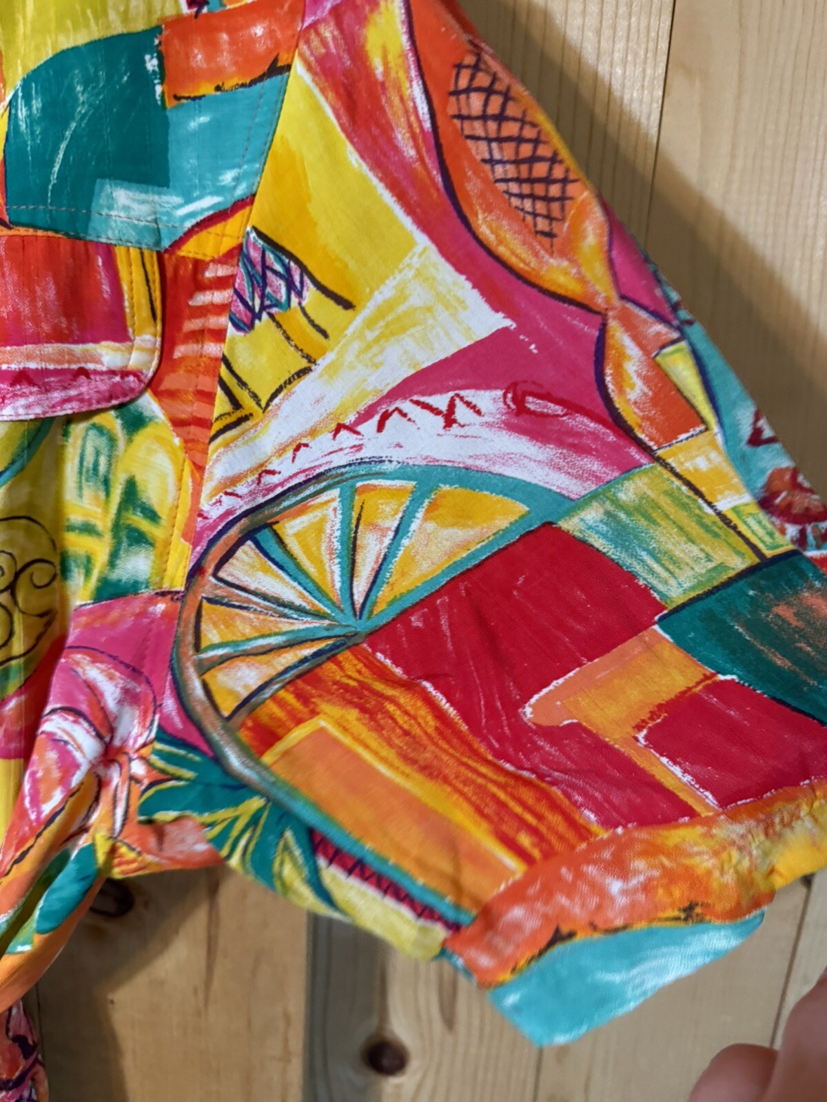 1980s 1990s Resort Wear Print Colorful Retro Dress by George Georgiou Medium