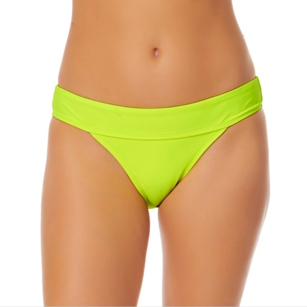 NWT No Boundaries neon yellow mid rise Bikini fit bottoms Size XL 15-17