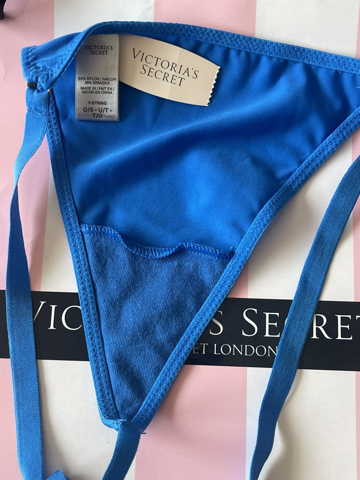 NWT 2011 Victoria’s Secret V-STRING, ELECTRIC BLUE- OS Silky-Smooth