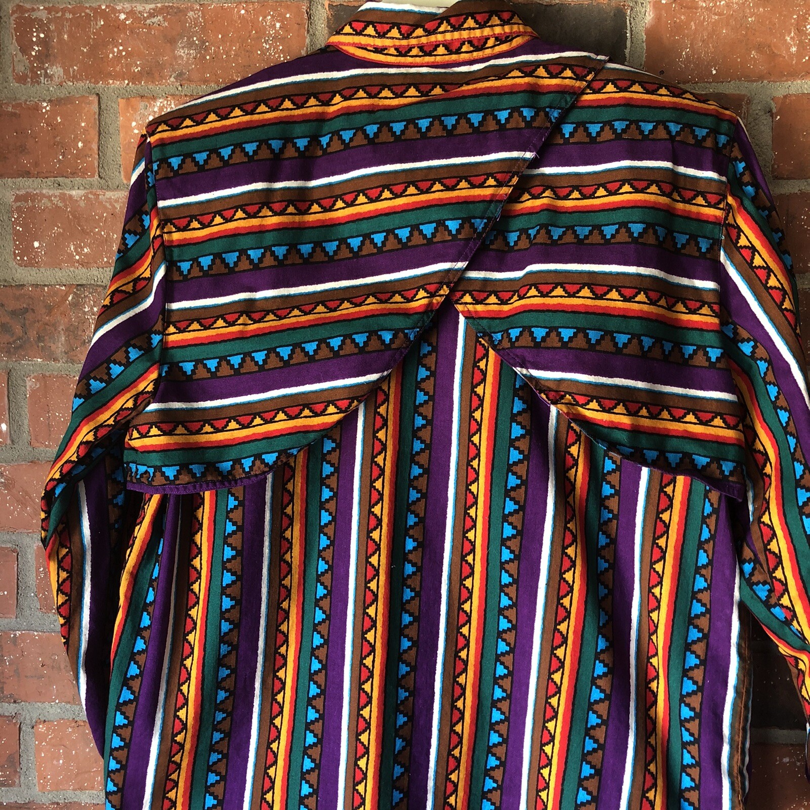 VTG Rodeo Western Wear Women Large Long Sleeve Button Shirt Vest Aztec Southwest