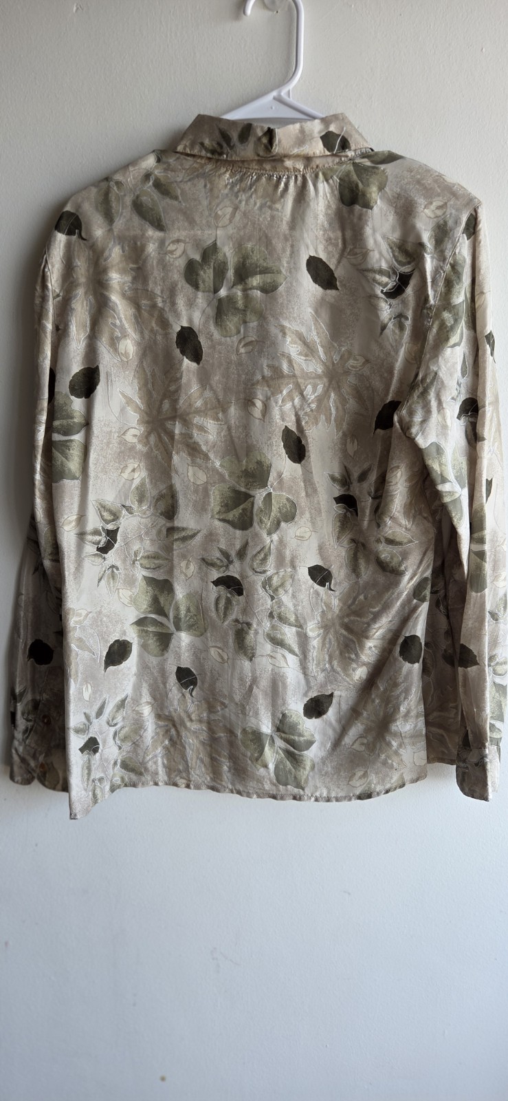 Vintage 80s/90s 100% Silk Long Sleeve Floral Design Y2K Blouse Size M Retro