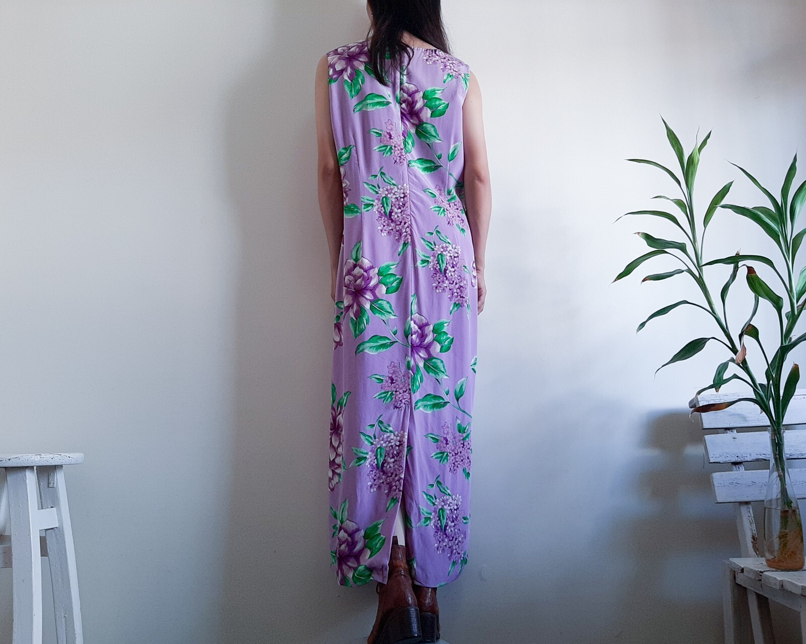 METRO STYLE Purple Floral 100% Silk Dress Jacket Set 2 Piece set Size 16 Size XL