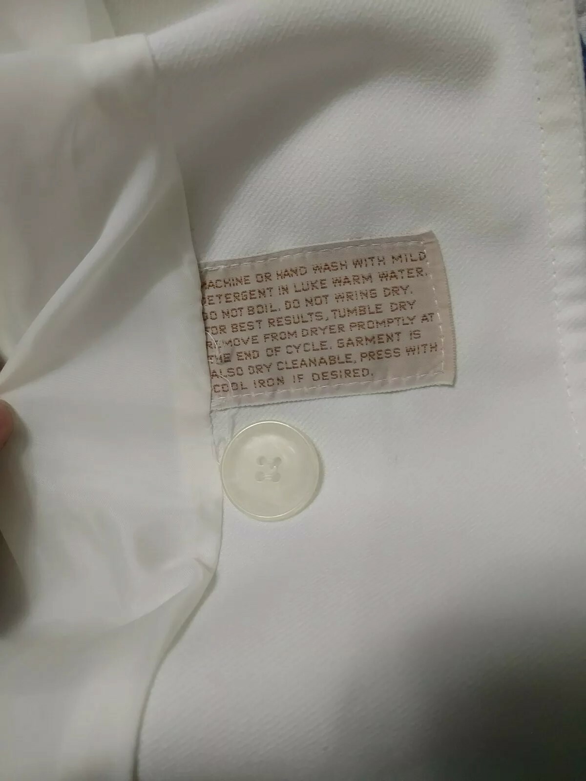 Vintage Jerold Jr Ivory Poly-twill collared trench coat or dress 7/8 with belt