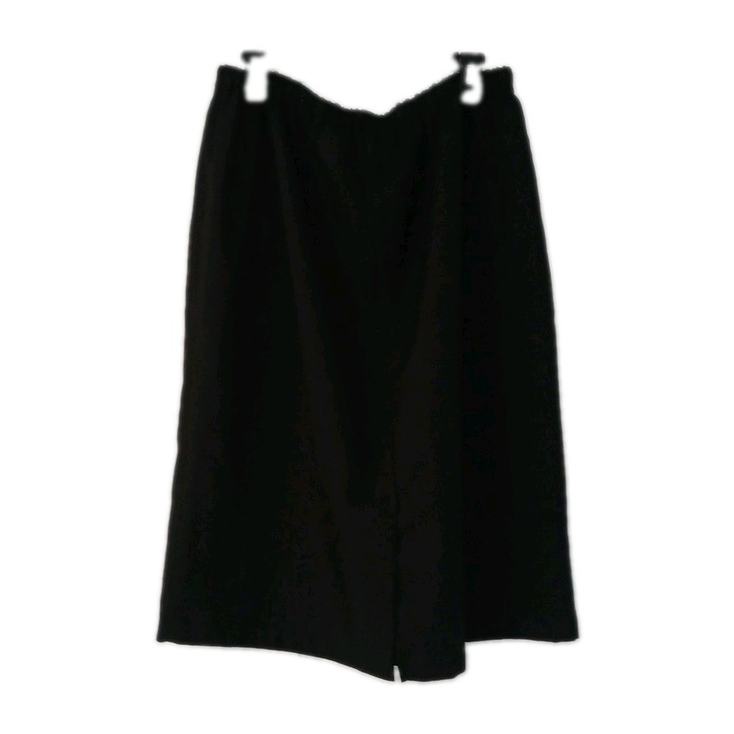 In Cinq Size 20 1/2 Skirt Suit Solid Black Long Sleeves Elastic Waist