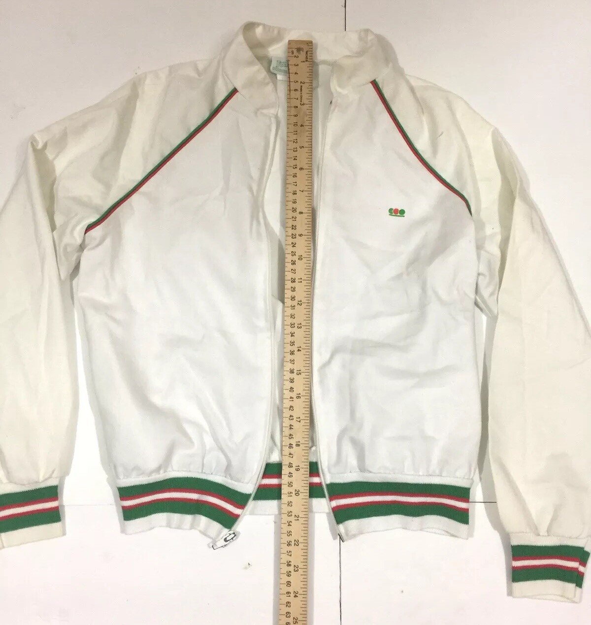 Vintage 7 UP Juniors Jacket Windbreaker Track Striped Dots Logo Feelin 7UP Sz M