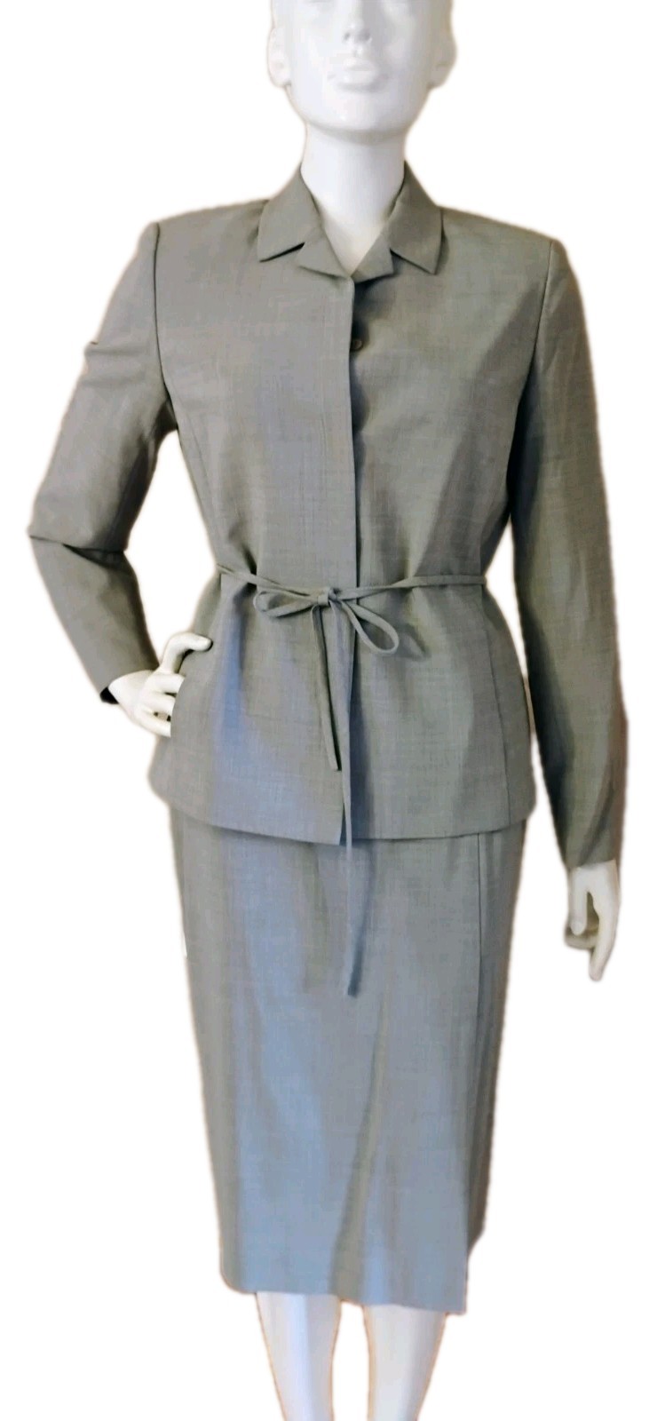 VTG 1990’s „Brooks Brothers” Slate Grey 100% Wool Skirt Suit 4-6