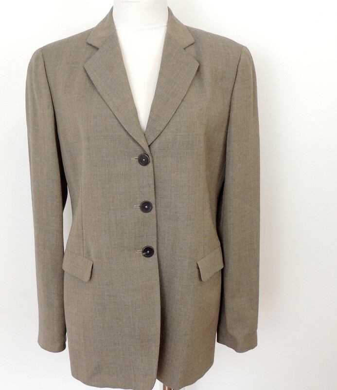 Vintage Giorgio Armani Le Collezioni Blazer Jacket 12 Gray Tweed Made In Italy