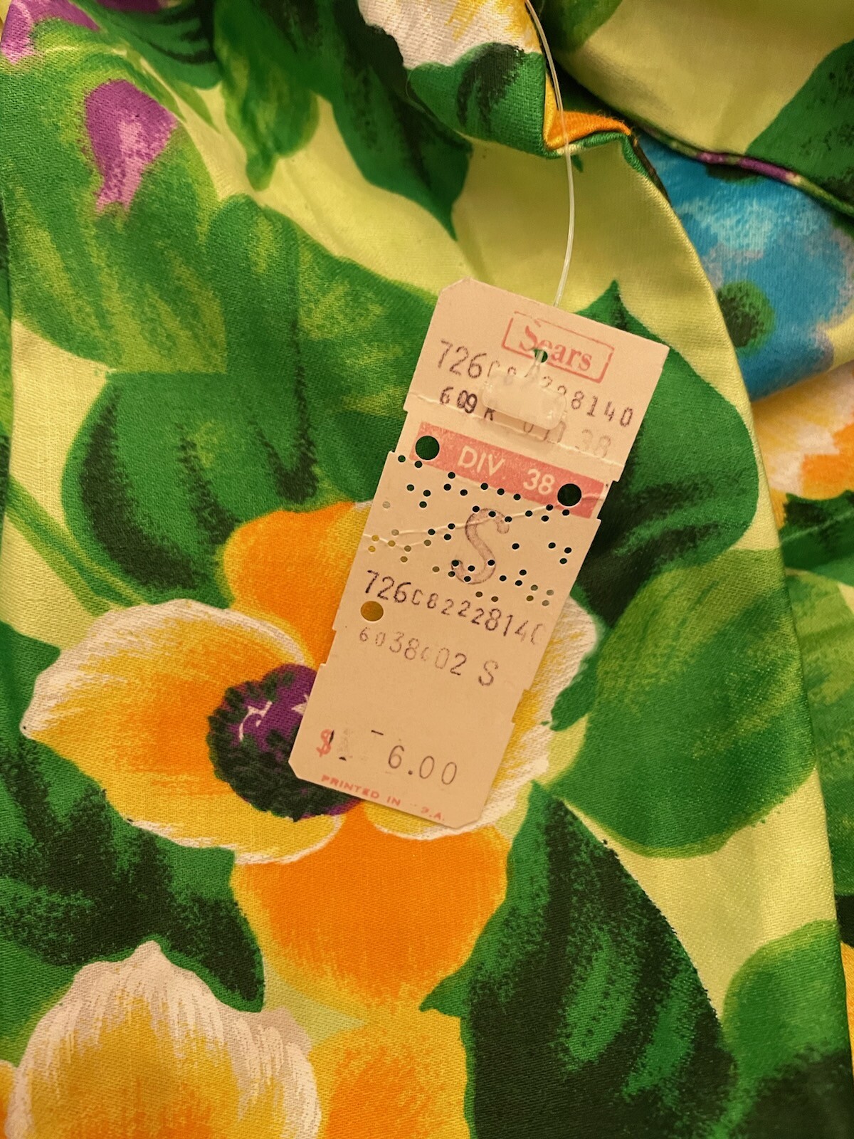 Vintage Sears Cottage Core Pleated House Dress Small Multicolor Floral Cotton