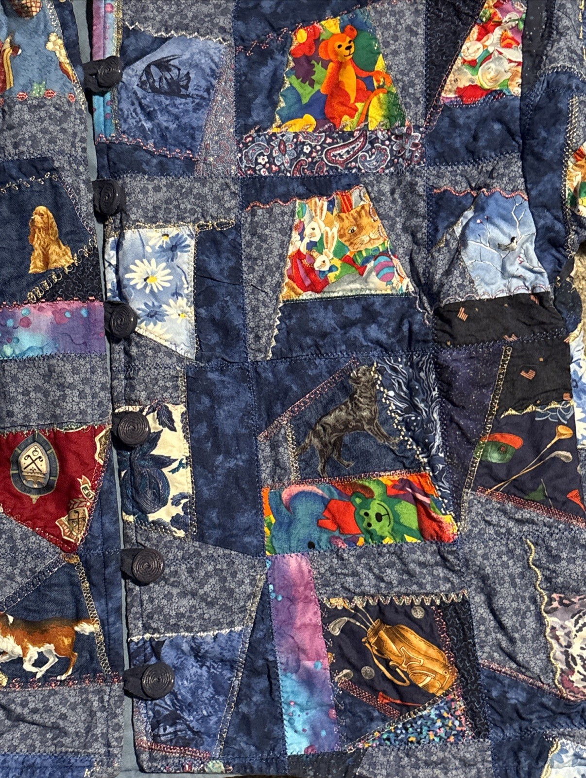 Vintage patchwork quilted coat, Bohemian/Crazy Quilt Style Pre-owned M/L? Women