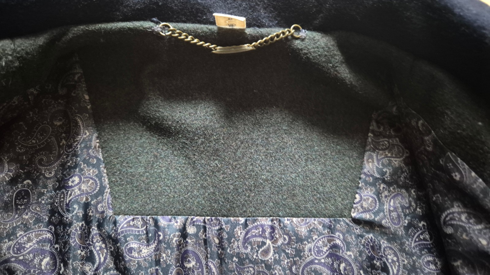 Loden vintage blue-green wool alpaca coat