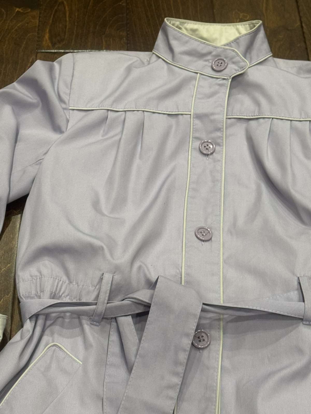 Vintage Foxland By Landon Light Purple Belted Trench Coat Size Small/ Medium