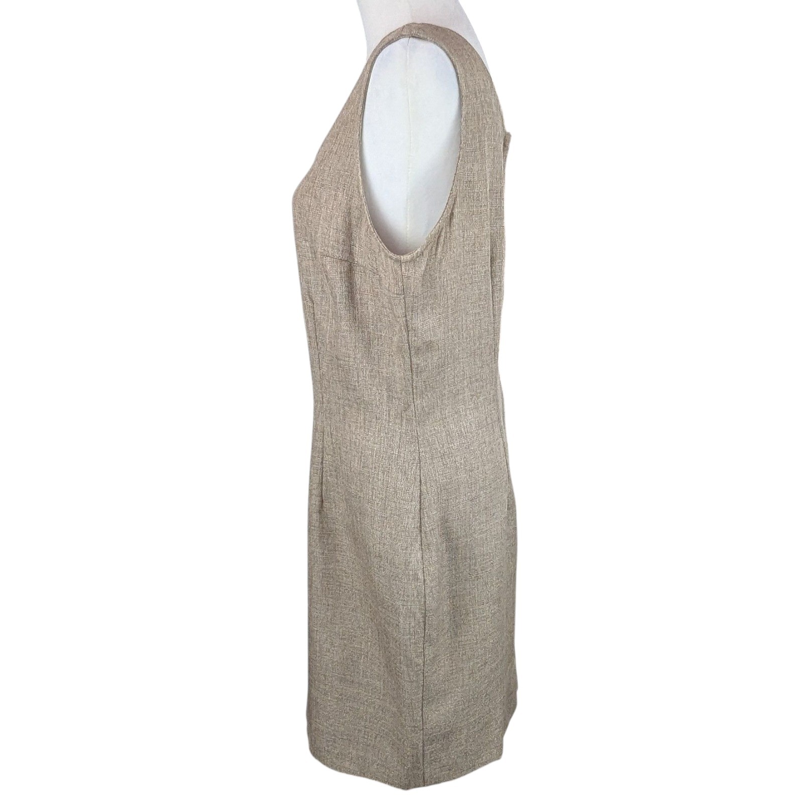 Vintage My Michelle Sleeveless Dress Long Jacket Set Jr Sz 13/14 Tan Timeless