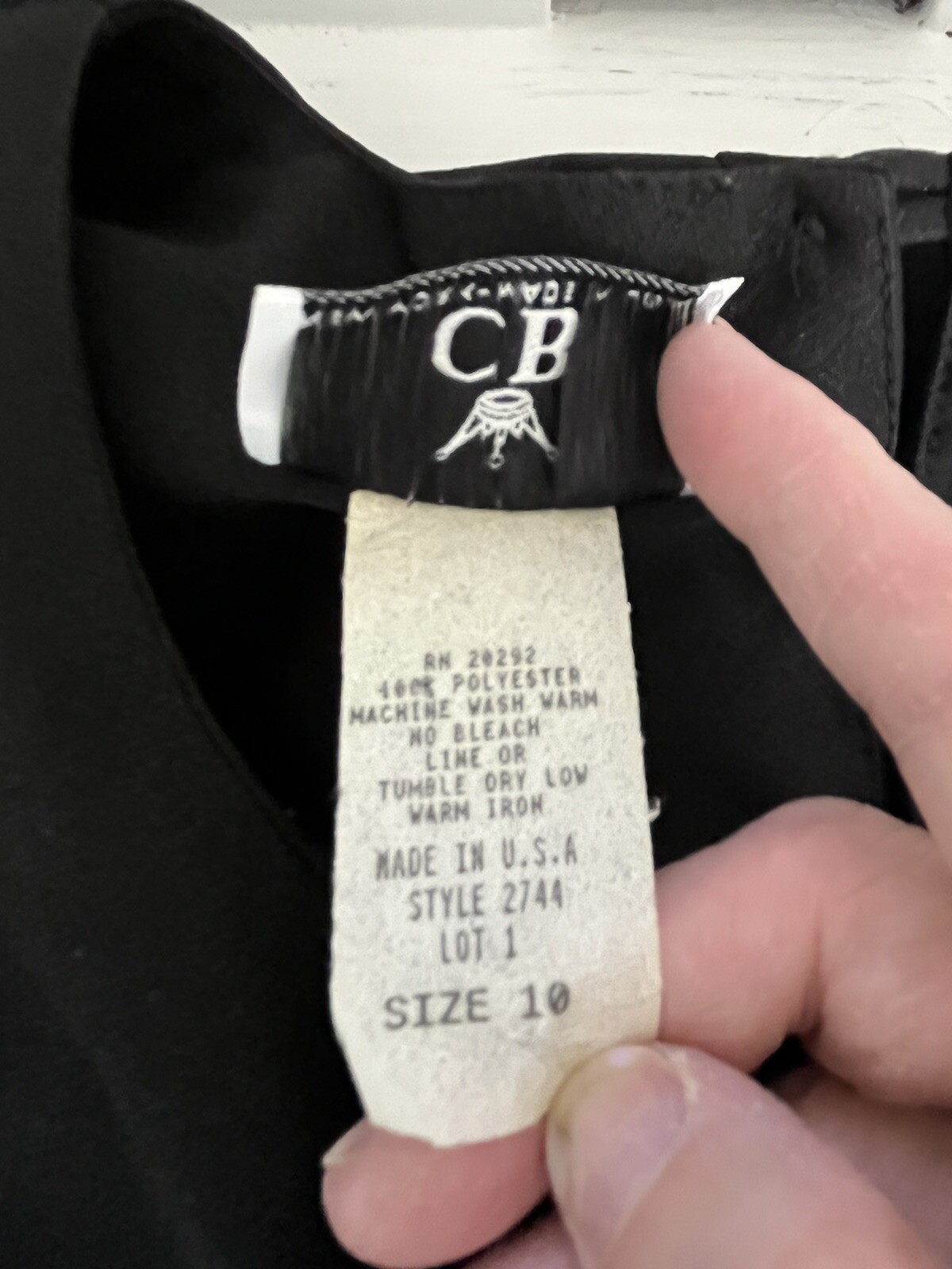 CB NY Black Ruffle Hem Short Sleeve Dress sz 10 Modern Minimalist Chic VINTAGE