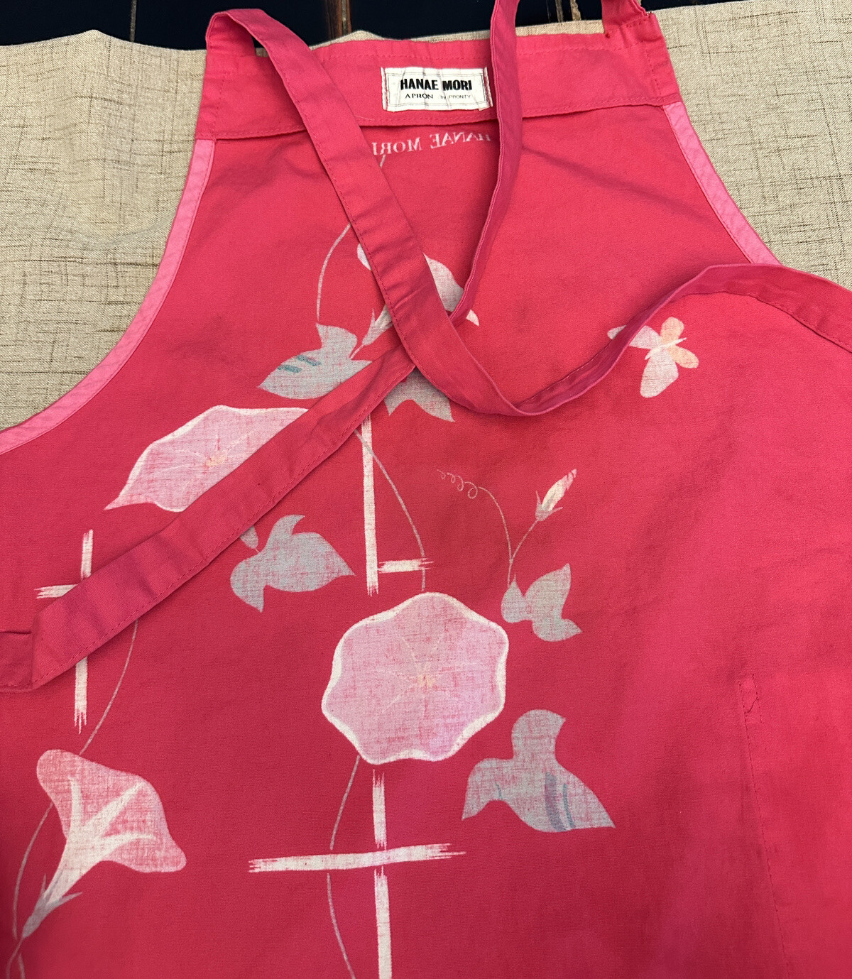 HANAE MORI Apron Vintage JAL Japanese Airlines Uniform Designer Floral VTG