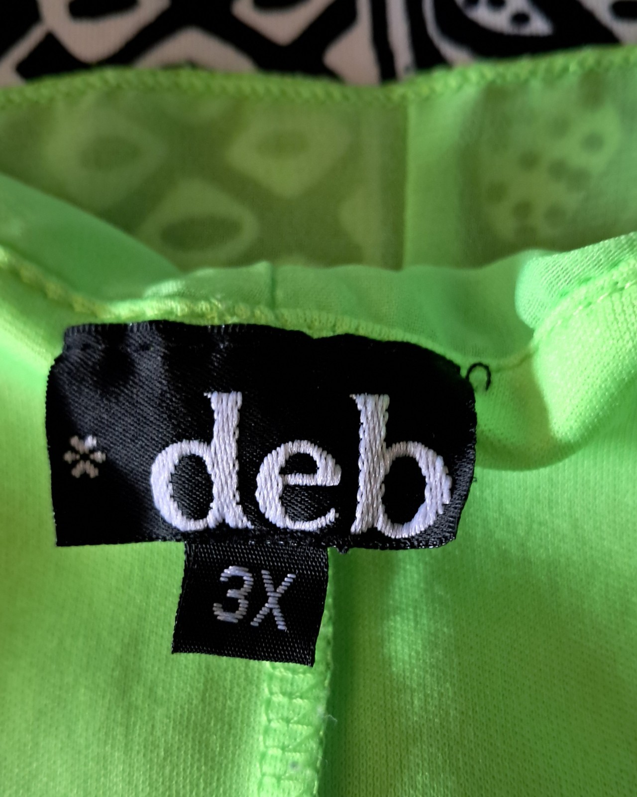VTG Deb Y2K Neon Green Sheer Tank W/Aztec Skirt 1pc Sz 3X RARE Whimsigoth *READ