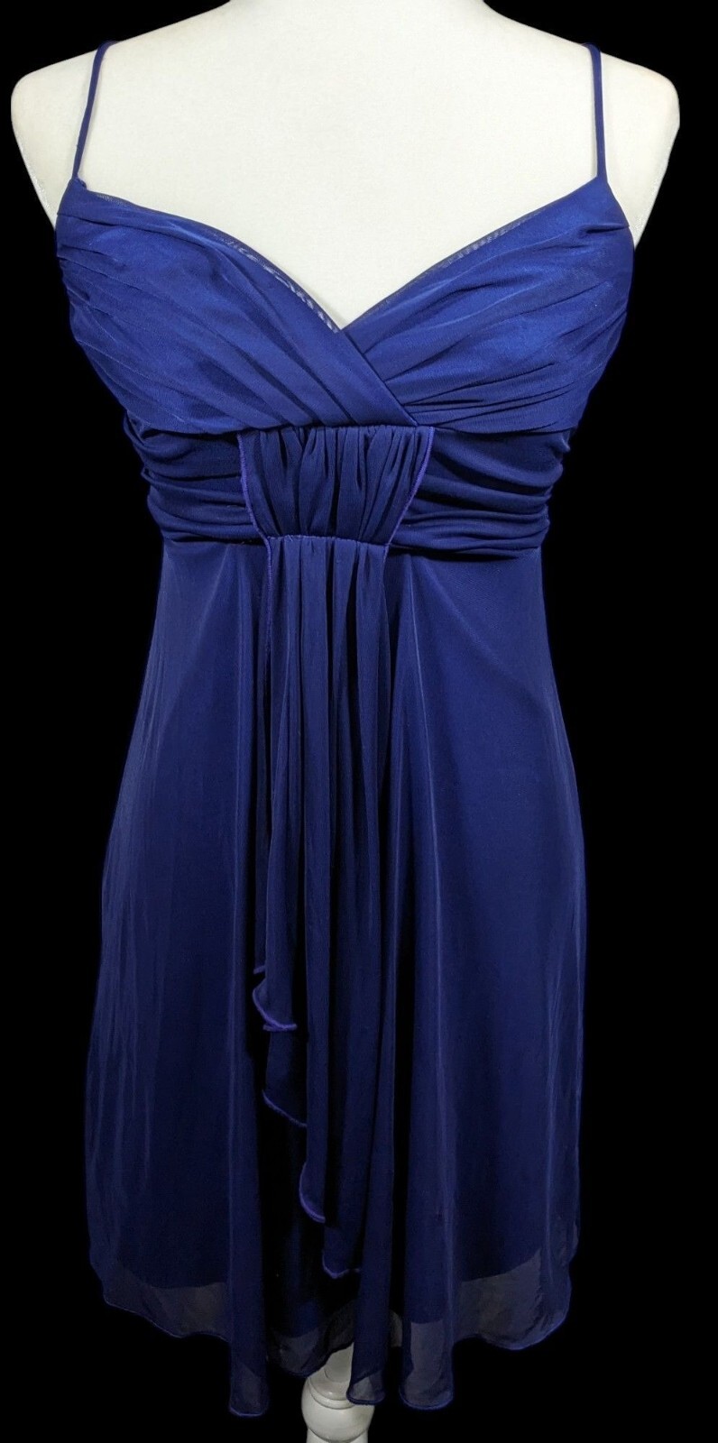 Vintage 90s B.Darlin Dark Blue Strappy Knee Length Formal Dress Size 3/4