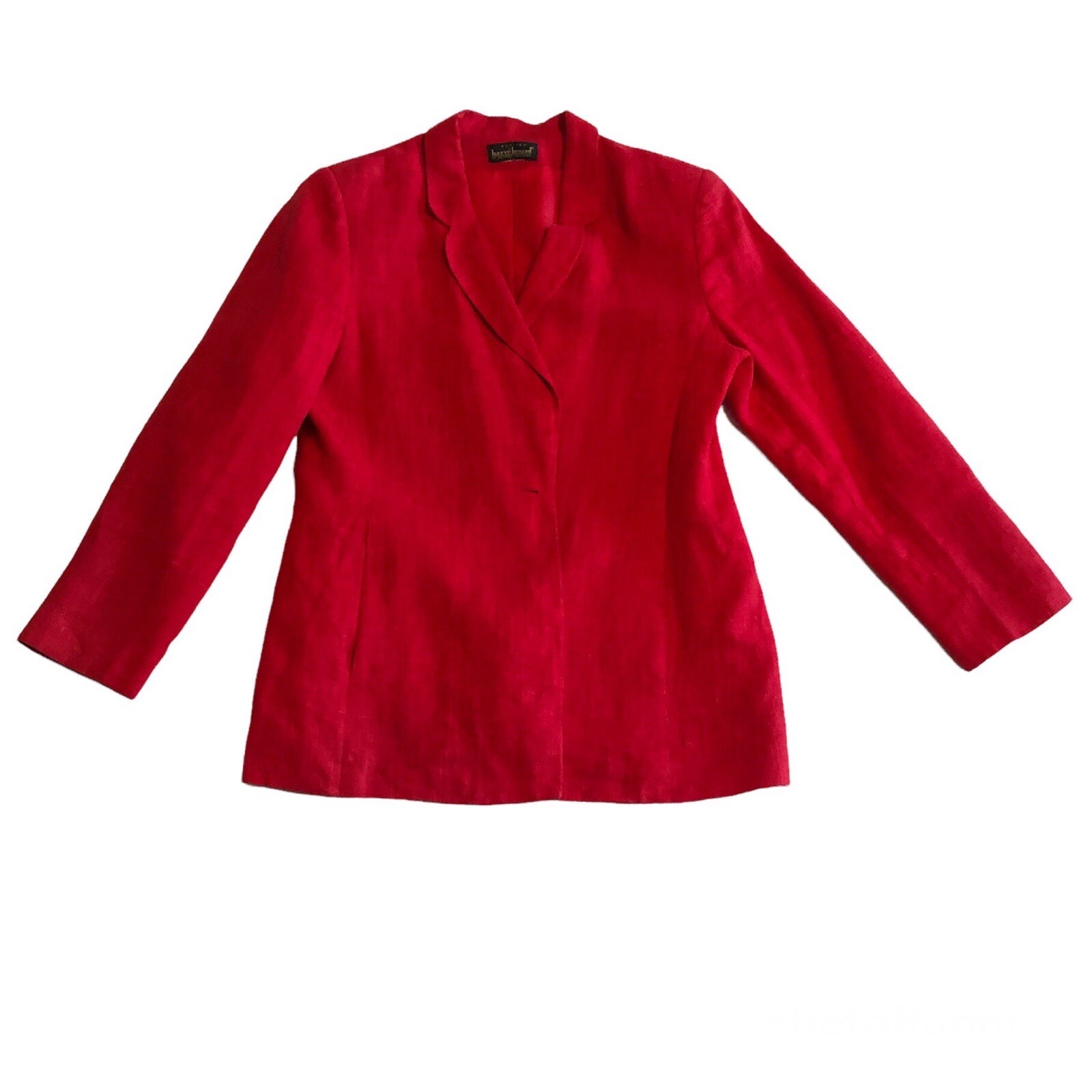 Vintage Harve Benard Blazer Women’s M Petite Linen Red Jacket
