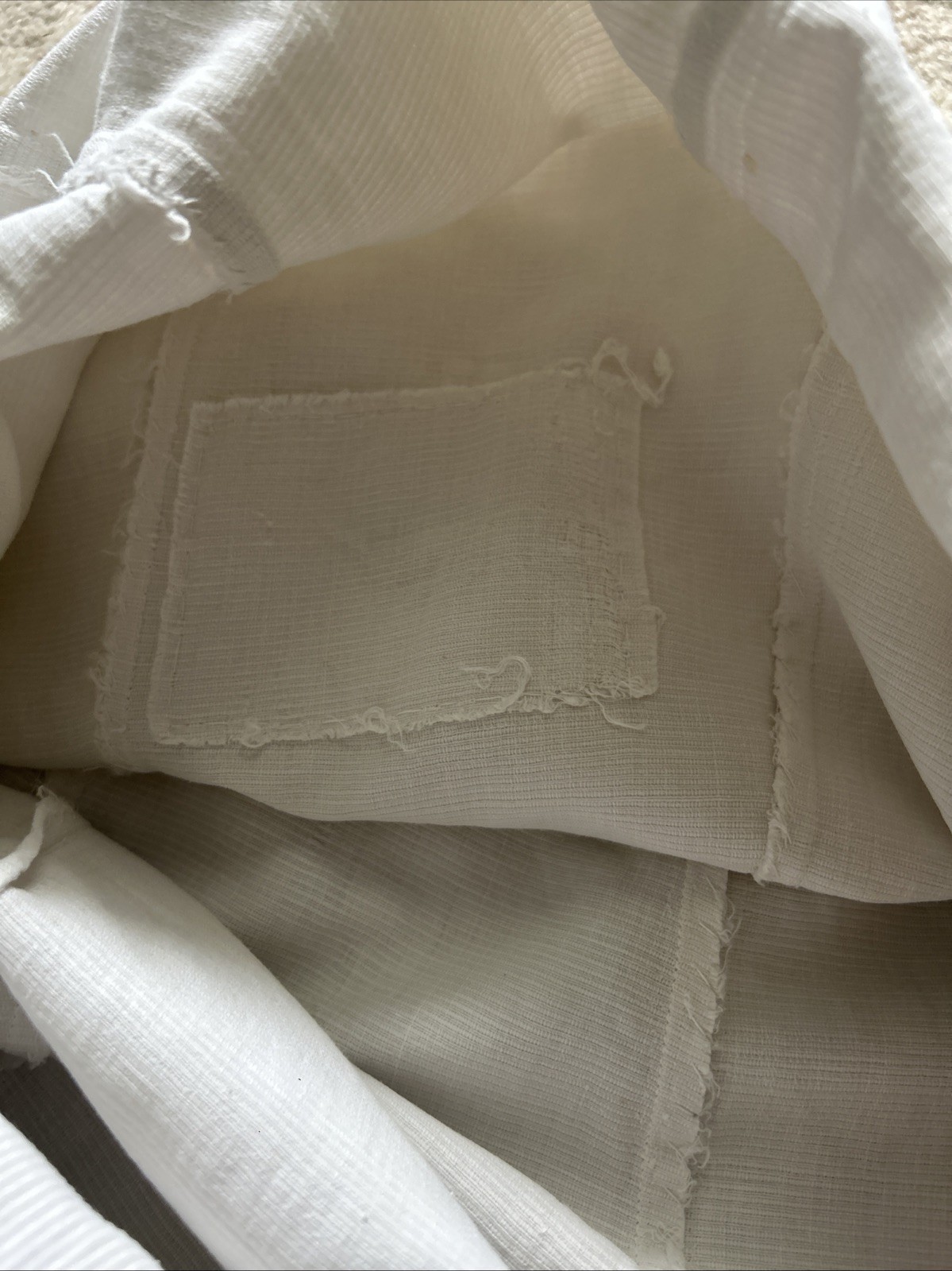 Antique White Heavy Ribbed Cotton Petticoat Patched Area