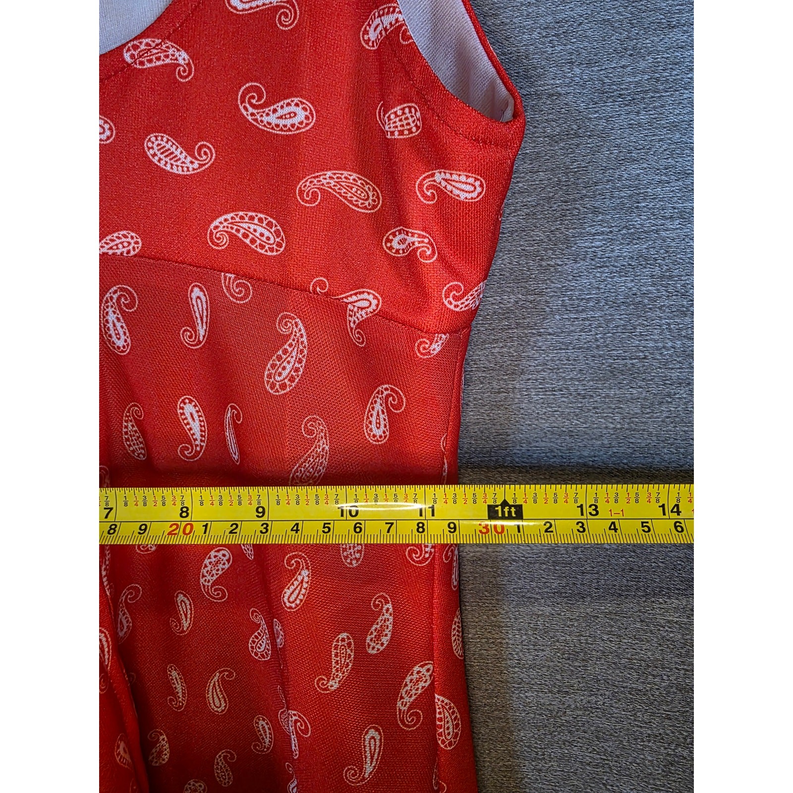 Vintage 70s Jack Hartley Inc Miami Red Bandana Boho Dress Sz Sm *READ*