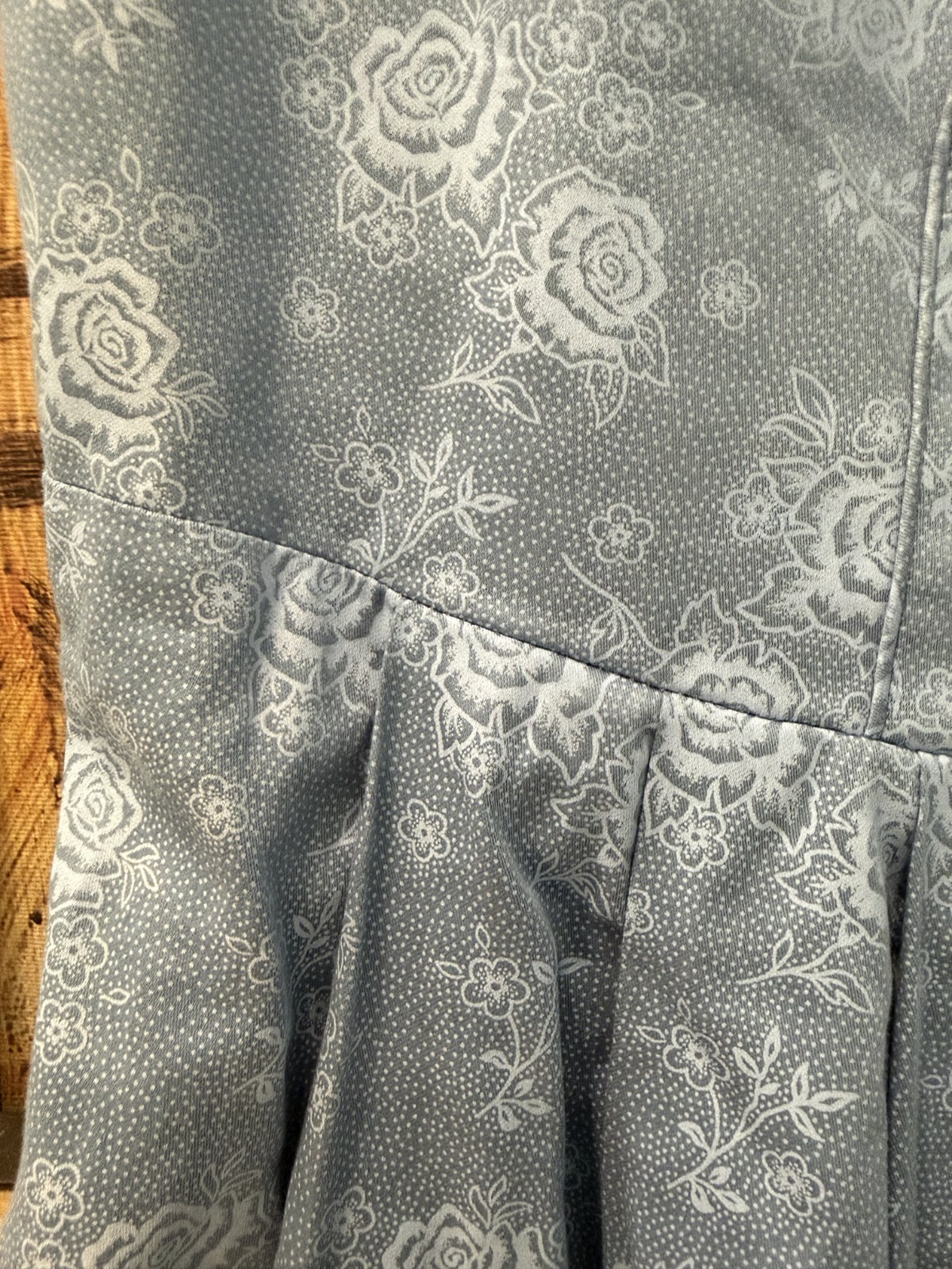 Vintage Angermaier Wenger Austrian Dirndl Dress Blue Floral Cotton Size 48