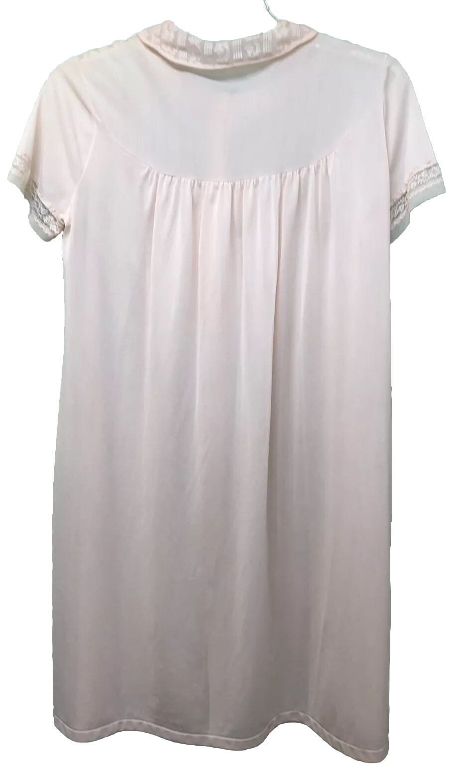 Luxite Kayser Vintage Soft Pink Home Robe Sz L Front Buttons Grandma Core PO