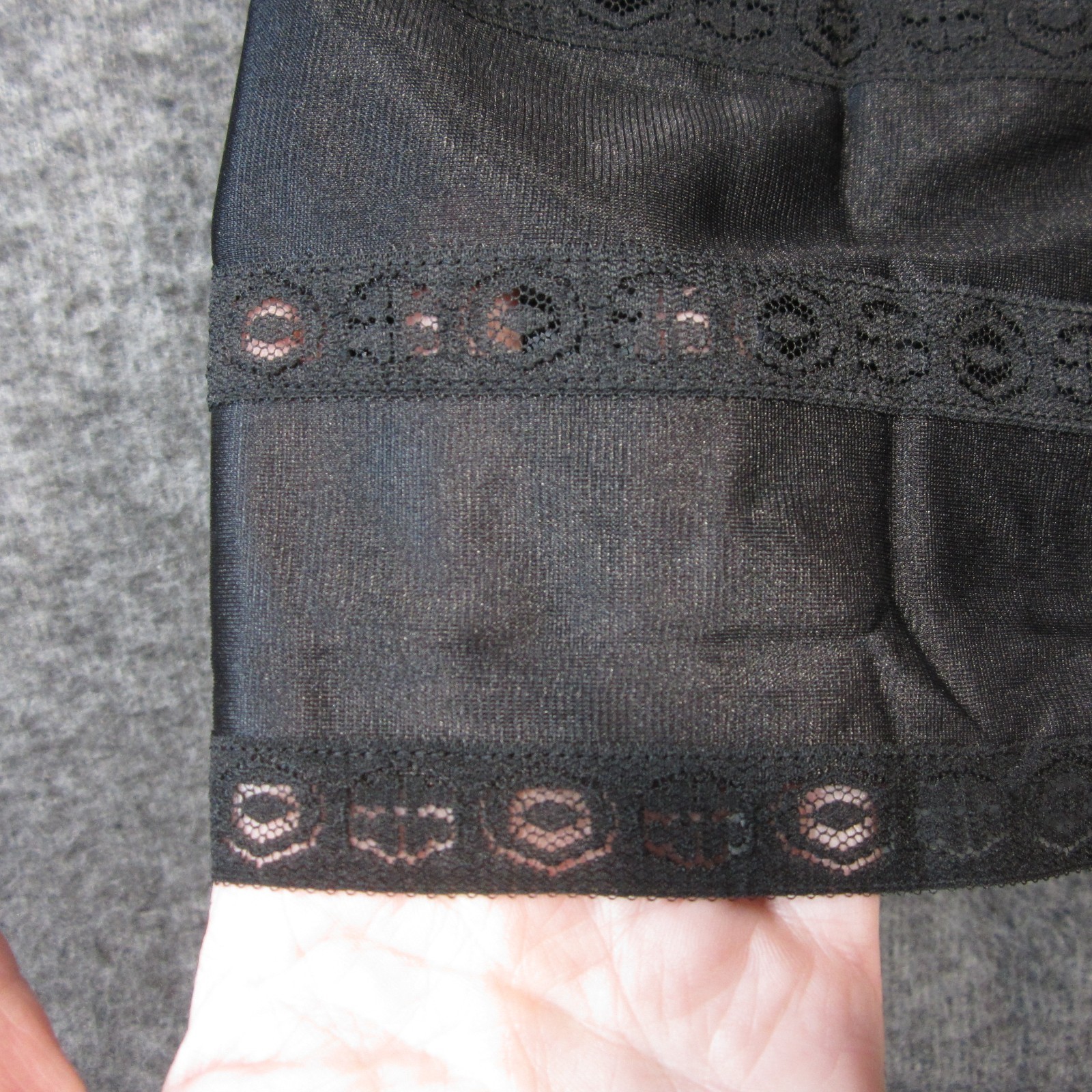 Vtg Sears Clip it Full Slip Size 36 Black Lace Trim Anti-Cling Lingerie USA NEW