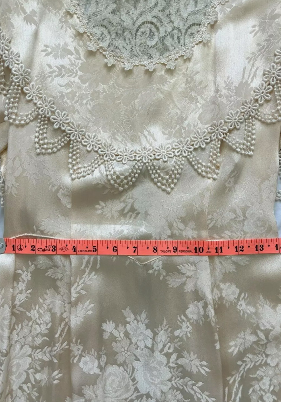 VTG Jessica McClintock Ivory Lace Wedding Dress Sz 4 / 6 Whimsigoth 80’s *READ