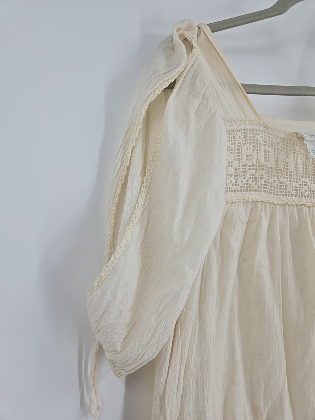 VTG Cotton Night Gown French Bonne Nuit Goodnight Crochet Juli Of Slumbertogs SM