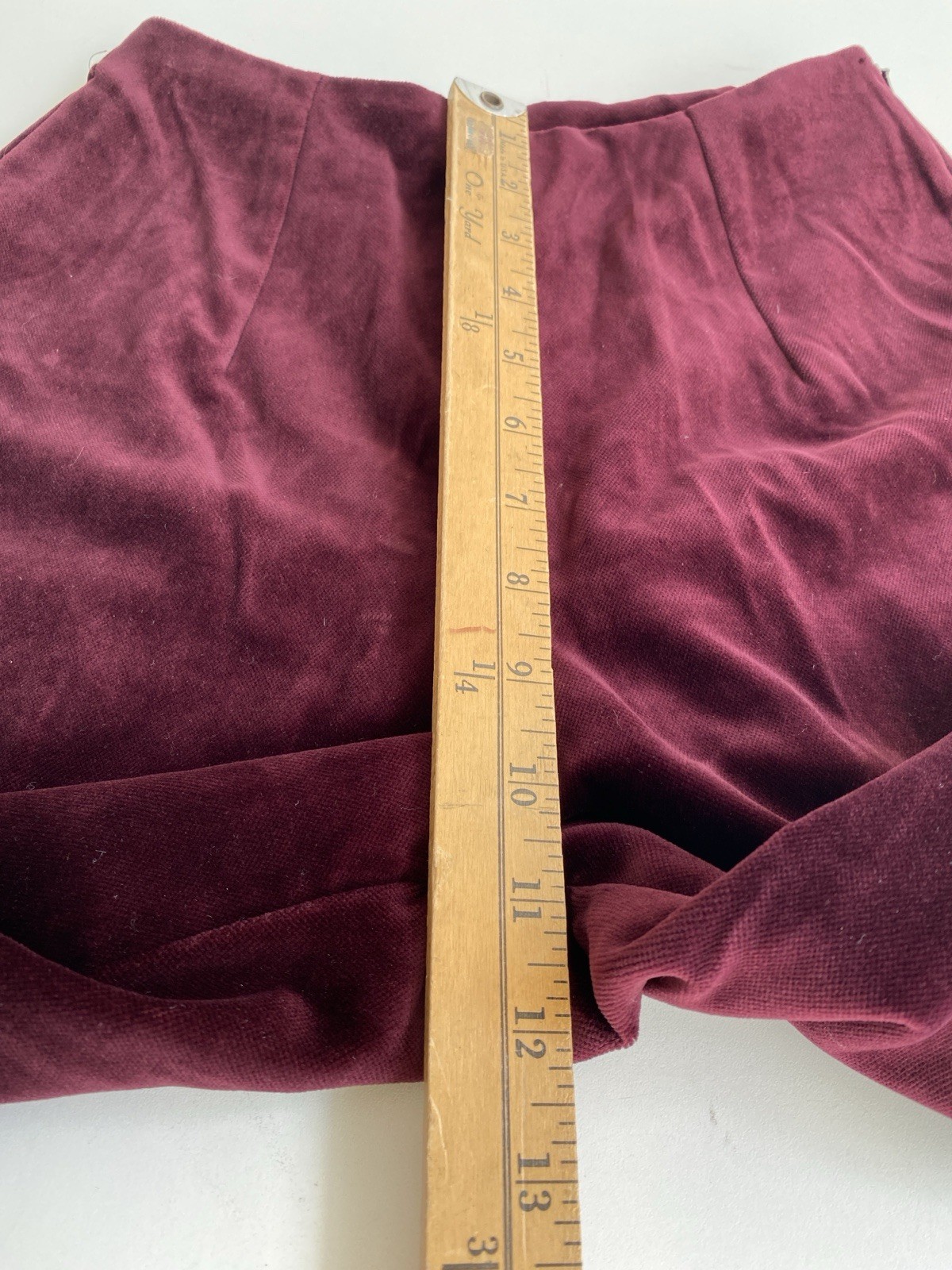 Vintage Laura Ashley Sz 4 Velvet Pantsuit Cotton Blend UK Burgandy