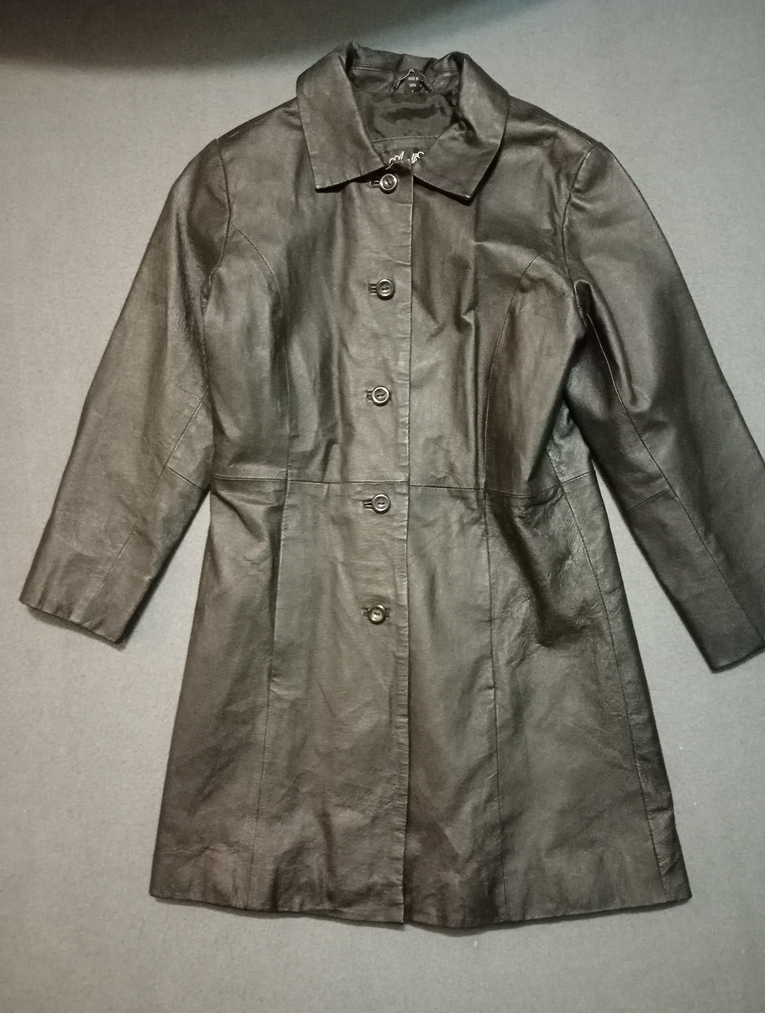 Vintage Amalfi 100% Leather Coat Jacket Womens SMALL Lined