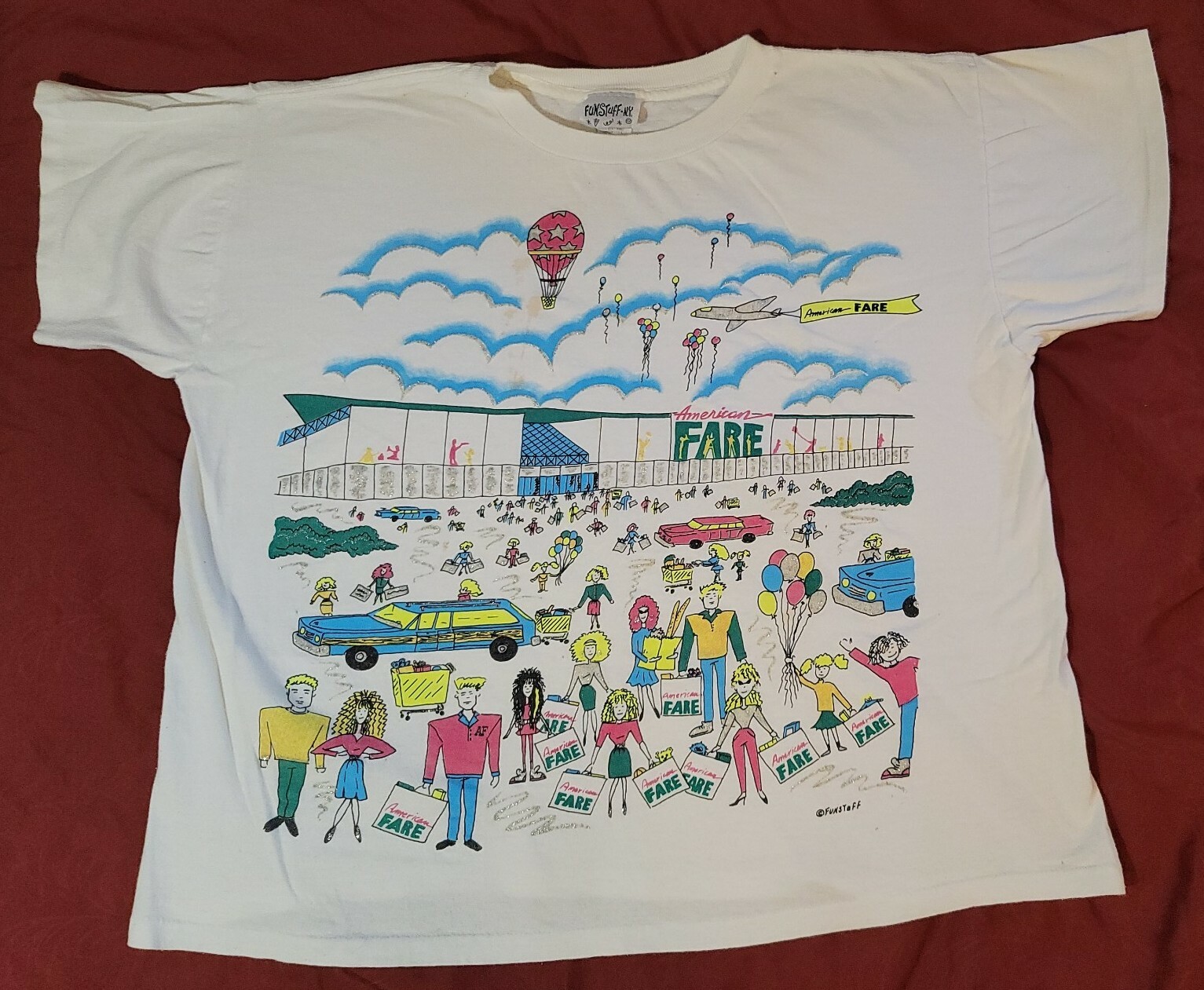 Vintage Single Stitch Fun Stuff NY XL American Fare USA Made (B6)