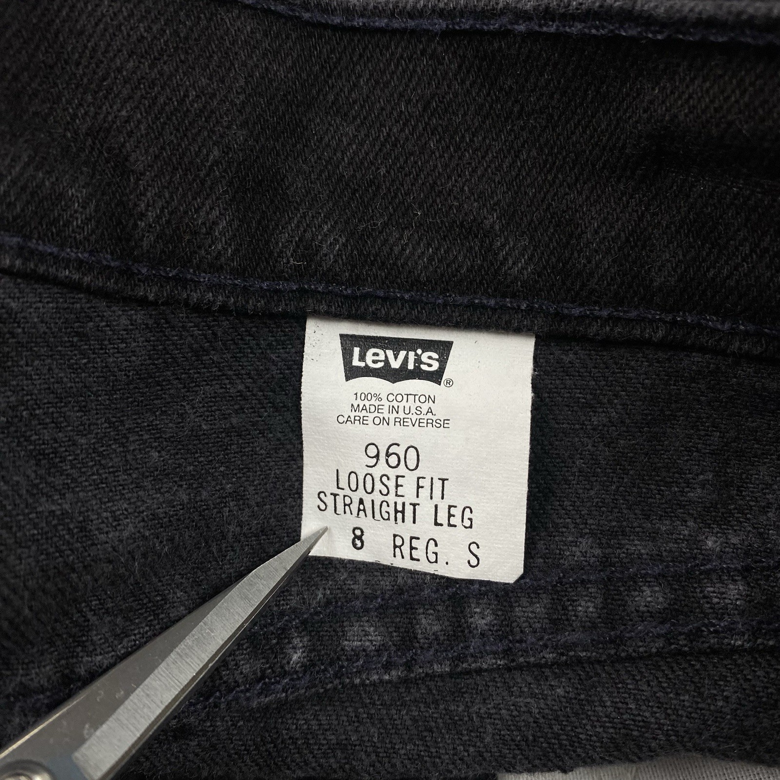 vintage Levis 960 black Loose Fit Straight Leg jeans denim Womens 8 Reg S 90s