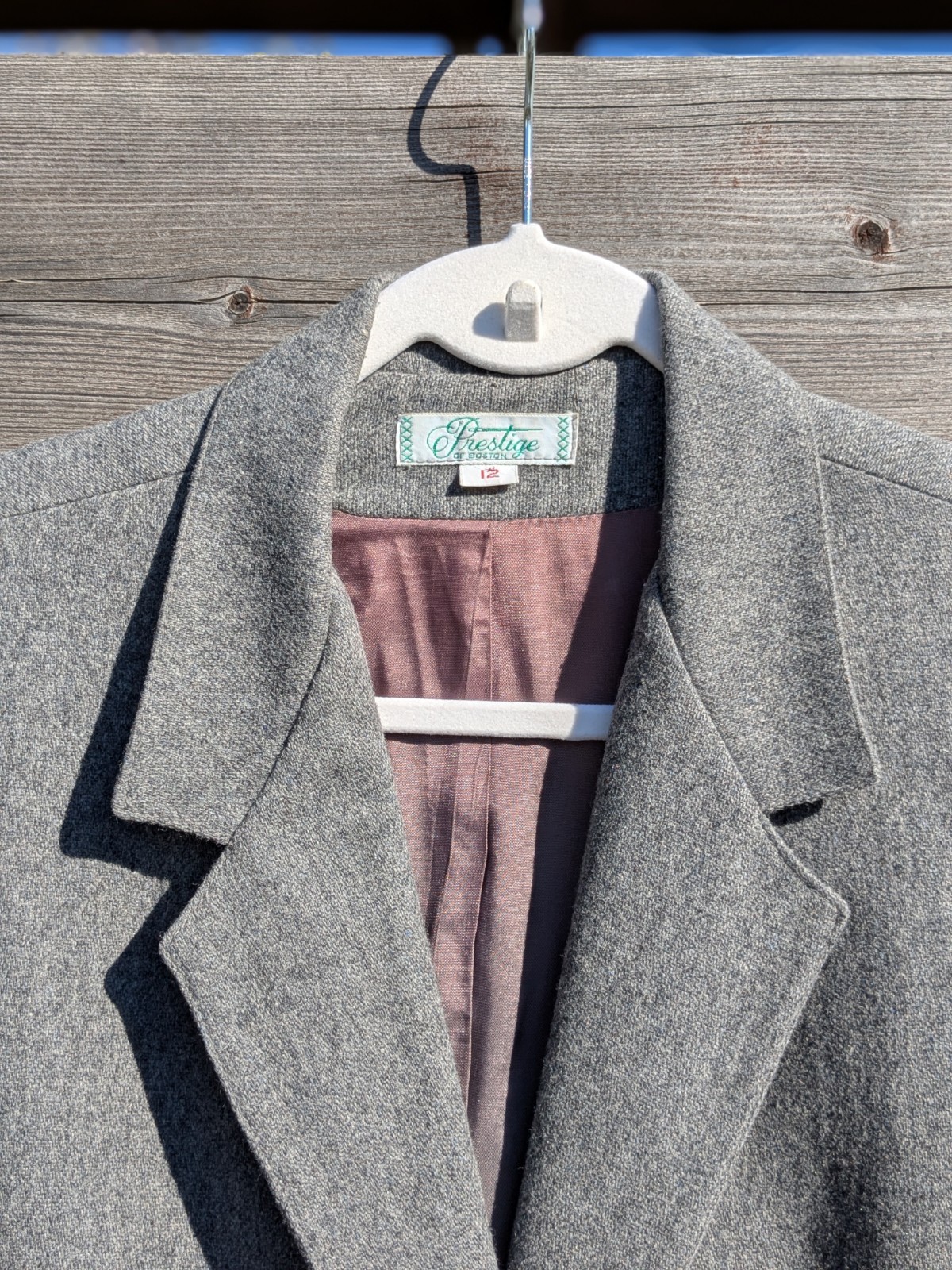 Vintage Women’s Prestige Of Boston Charcoal Gray Wool 2pc Suit Set Size 10 & 12
