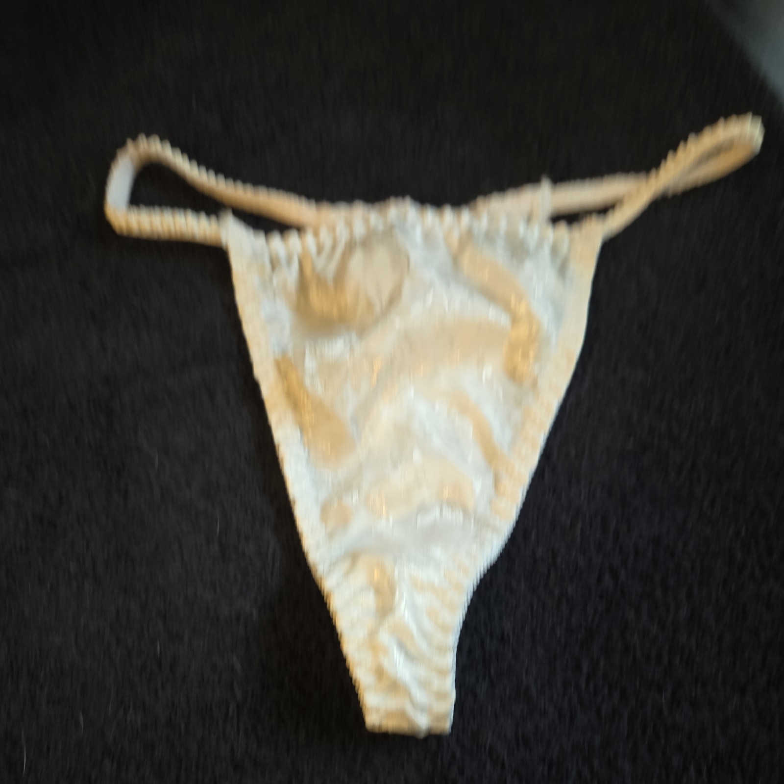 New Vintage Gemini Intimates White Shiny Soft Nylon Lycra Thong Panty Medium 6