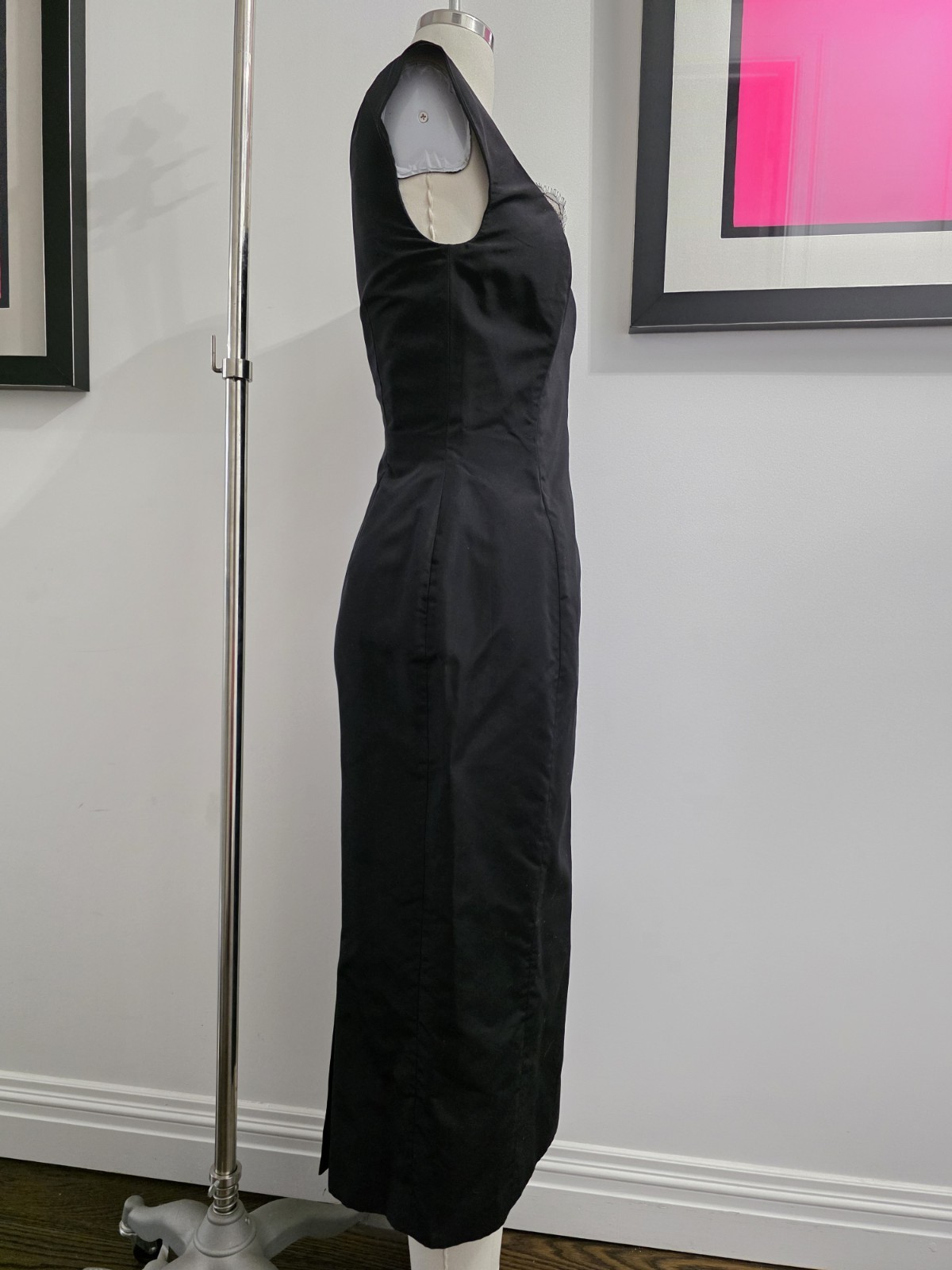 Rare Vintage Alexander McQueen A/W 2005 Black Sheath Silk Wiggle Dress IT42 NWT
