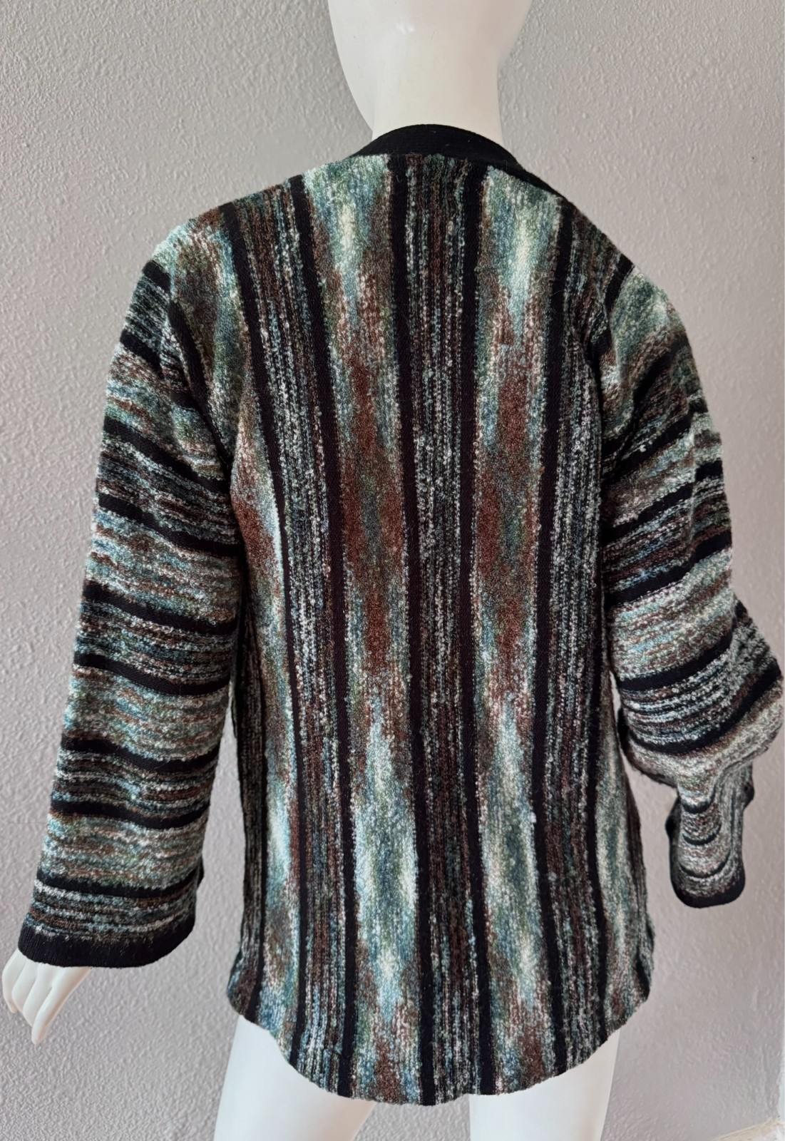 Vintage 70s Hippie Bell Sleeve Open Cardigan Sweater Top S/M