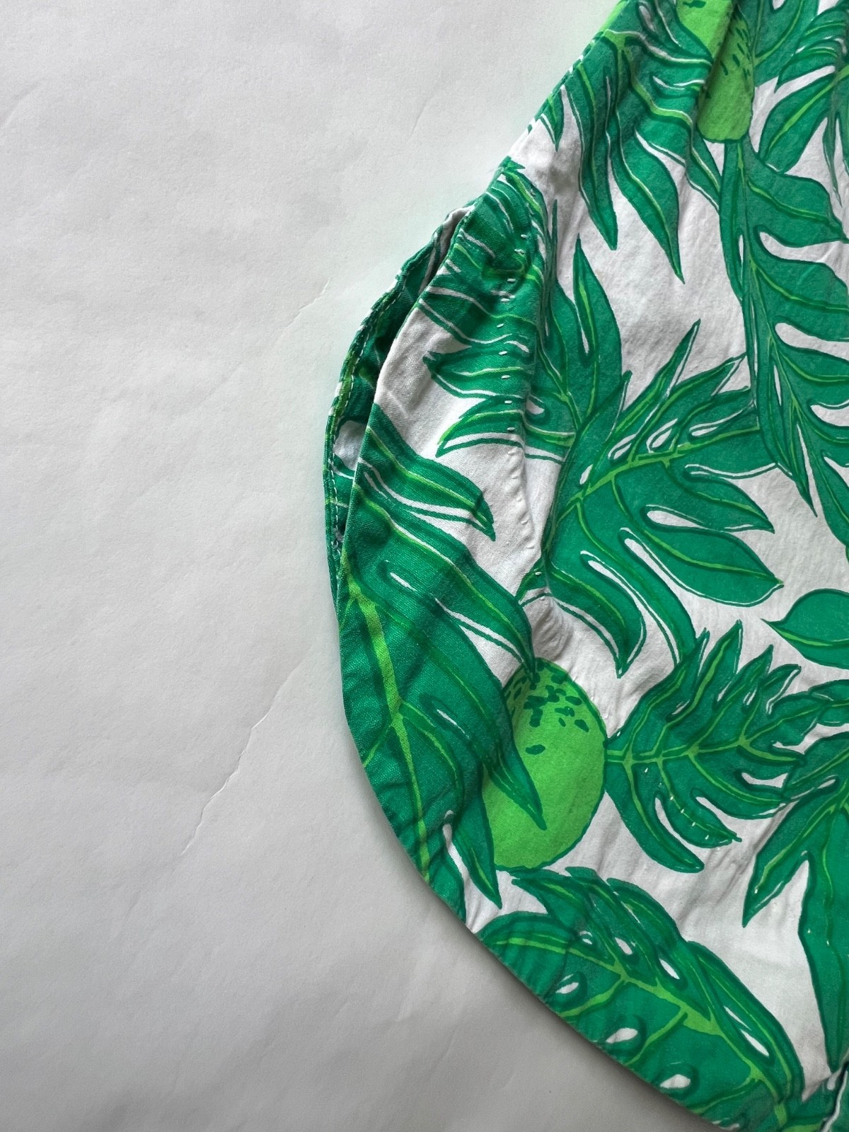 VTG 60’s Ruth Clarage Green Palm Leaves Lime Print Tunic Resort Sleeveless Top M