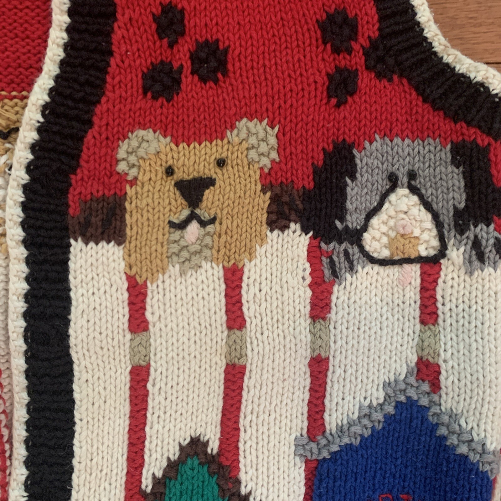 Belle Pointe Dog Vest Knit Sz S Vintage Dog House Sweater