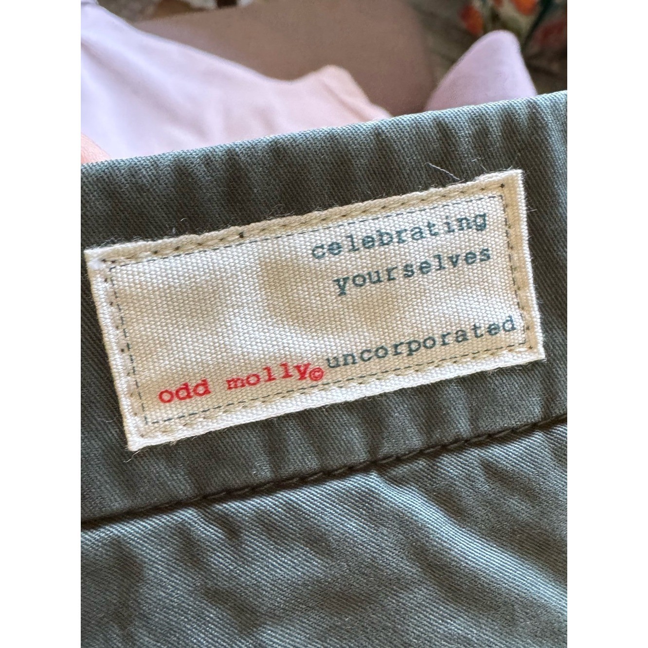 Odd Molly The It Shorts Military Green Cotton 4″ Womens XL NEW NWT