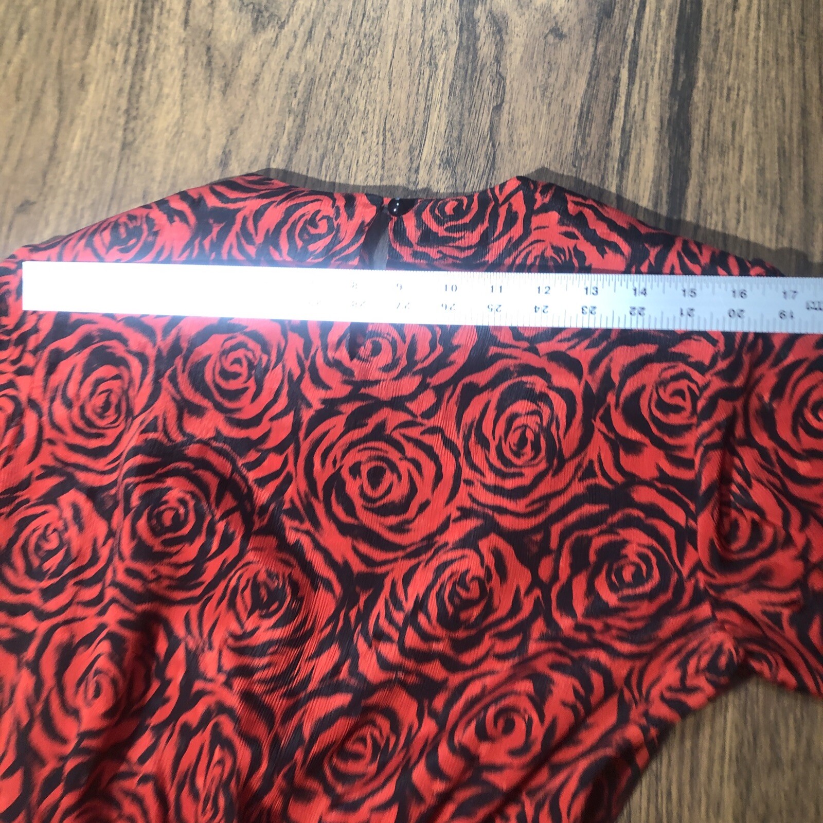 Vintage Carriage Court Evening Dress Red Roses Pockets Elastic Waist READ SIZE