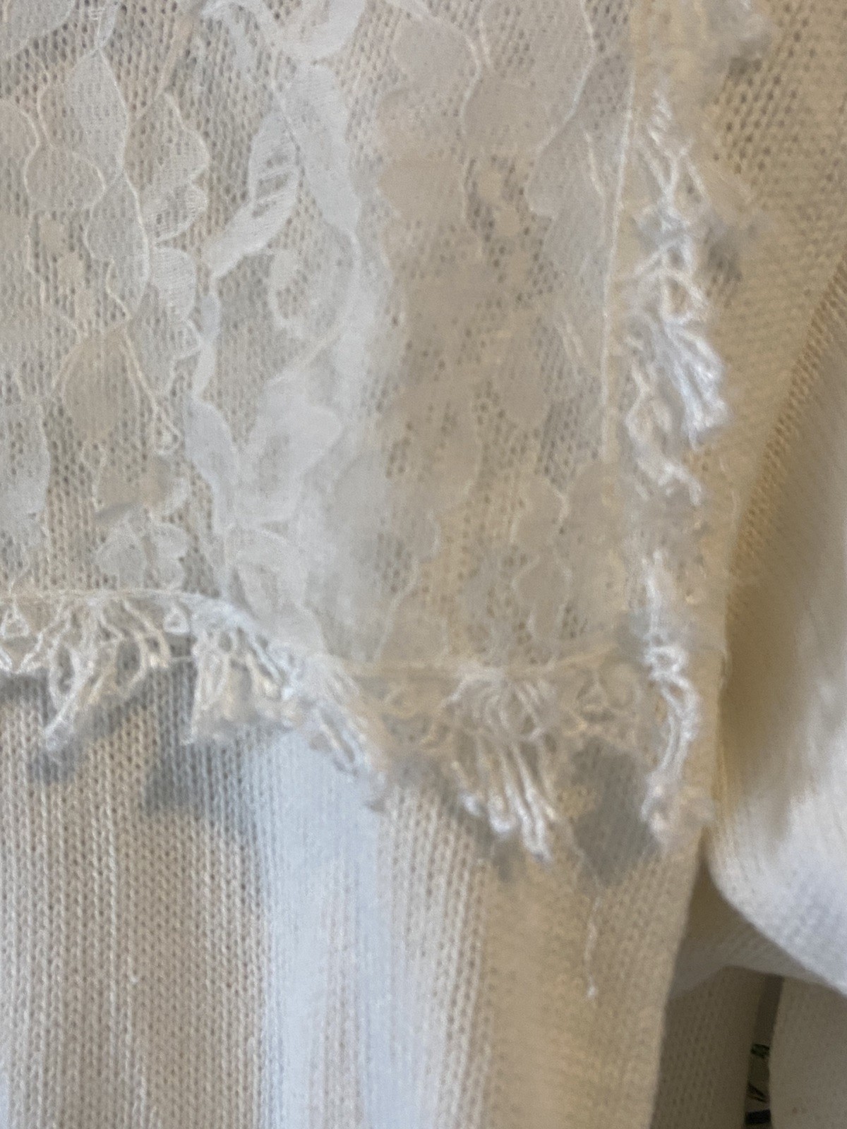 Vtg Gunne Sax Two Piece Sweater Dress Suit Cream Lace Collar Top Med Sk Sm READ