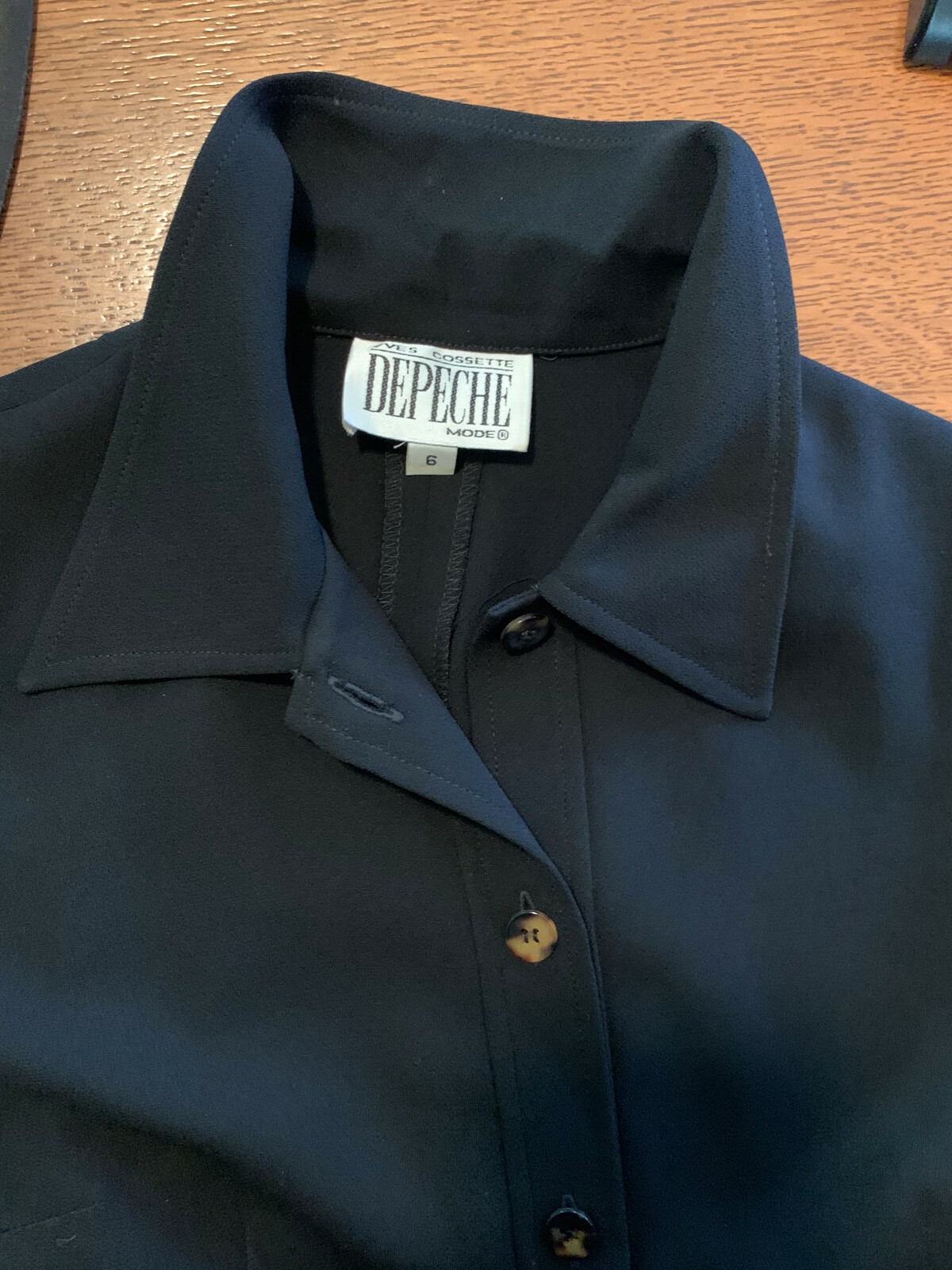 Vintage Ladies Size 6 YVES COSSETTE DEPECHE MODE Button-down Black Jumpsuit