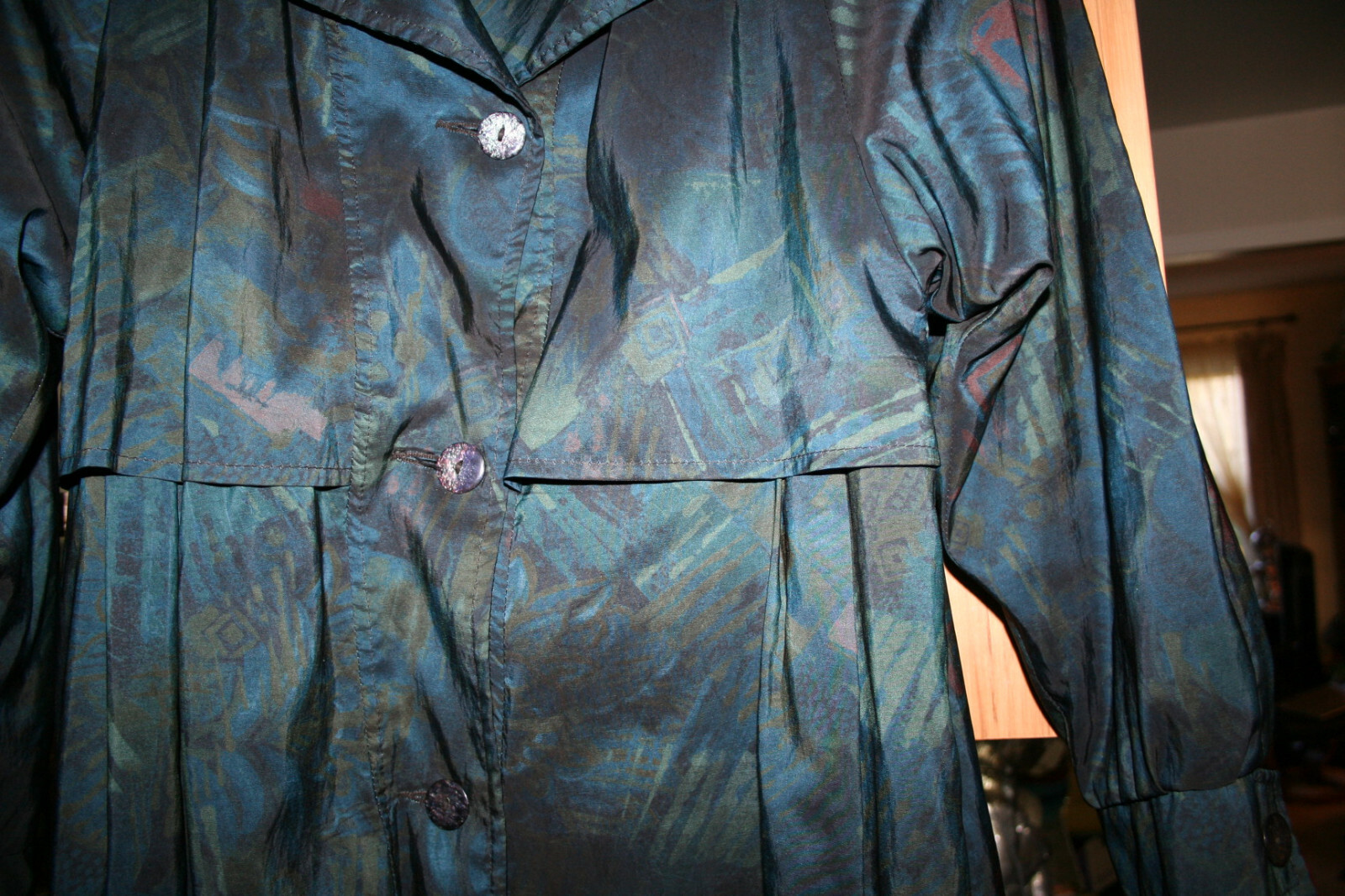 VINTAGE KRISTEN BLAKE VINTAGE 1970’S COAT ZIP OUT LINING BLUES/GREENS SIZE 8