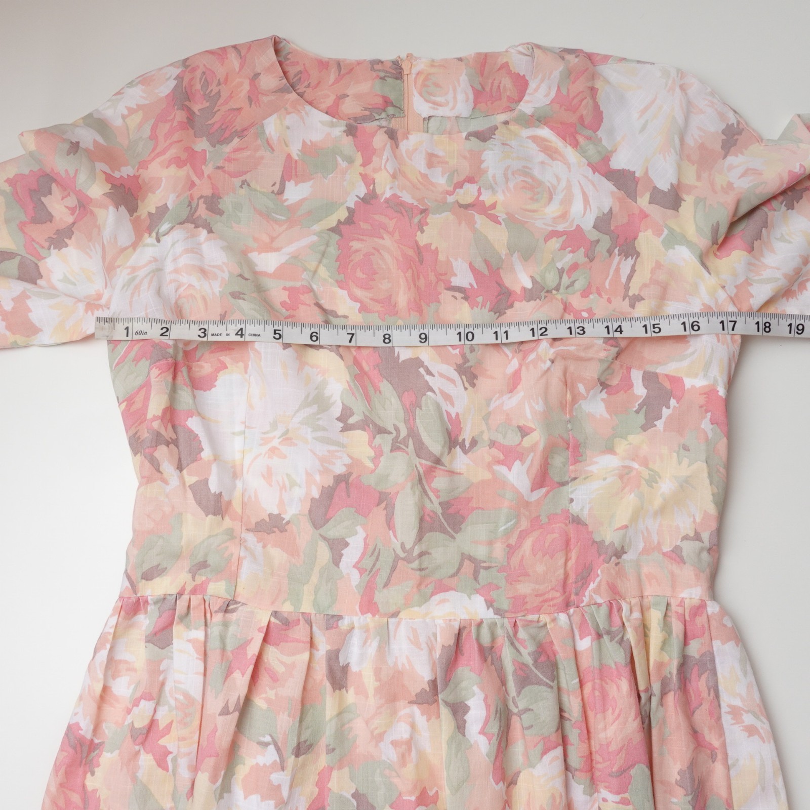 Vintage 70s Women’s Prairie Sun Foral Rose Dress Size Women’s Medium Pastel Pink
