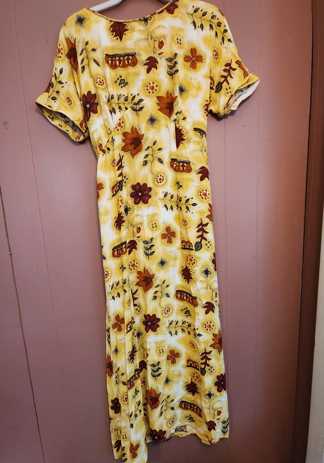 Vtg. J. Stevens by Carol Escritor Women’s Sz 12 Maxi Autumn Themed Dress