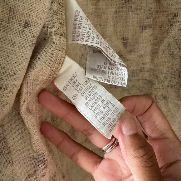 Vintage 90s Jones New York sport floral chore coat linen cotton tan pink