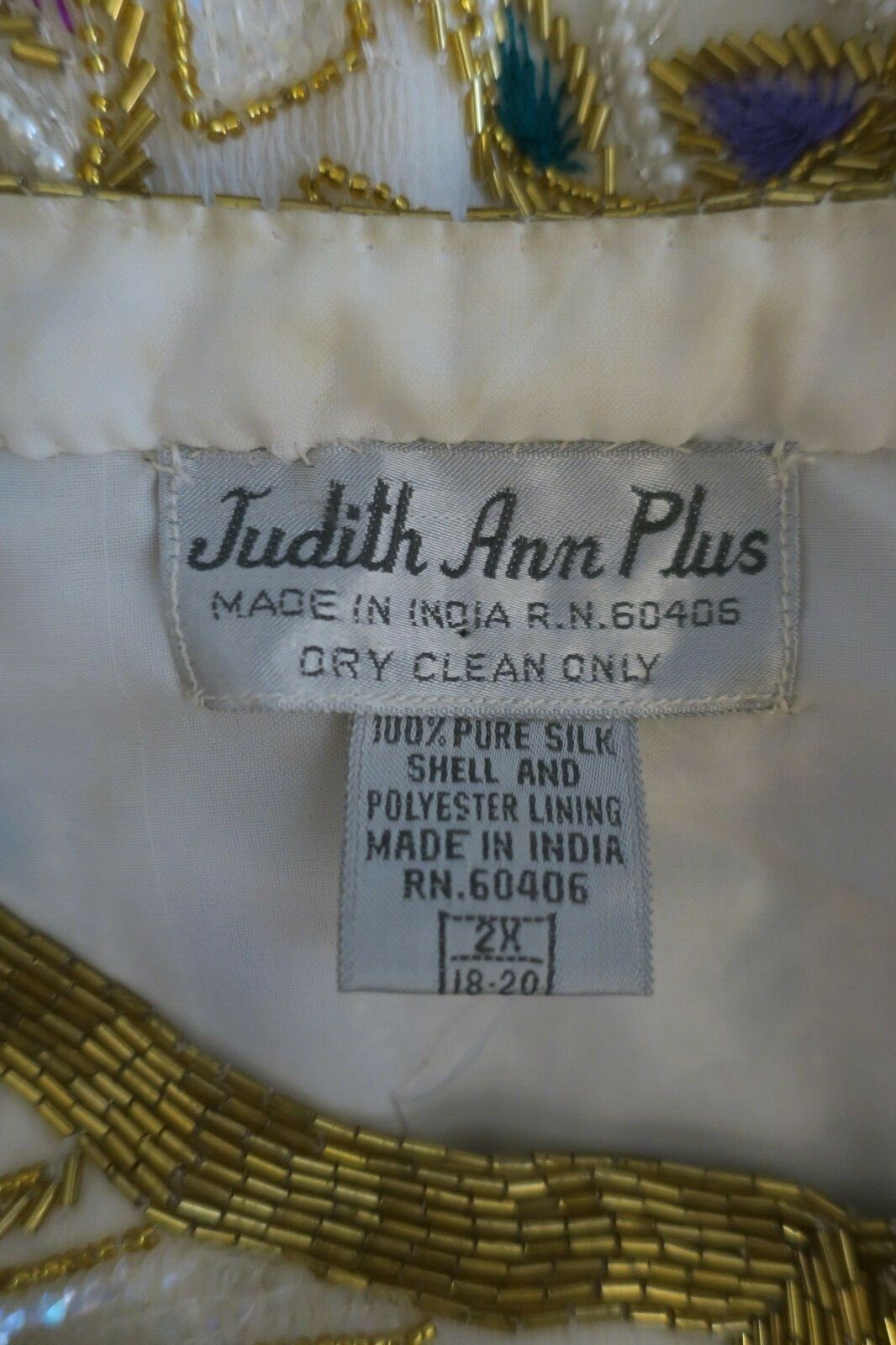 VTG 80s 90s Judith Ann Plus Creations Beaded Embellished Sequin Jacket PLUS 2X