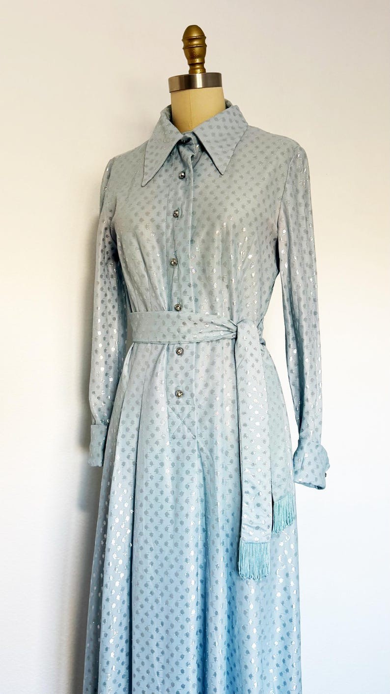 1960s Leslie Fay Gown / 1960s Gown / Metallic Gown / Size Medium